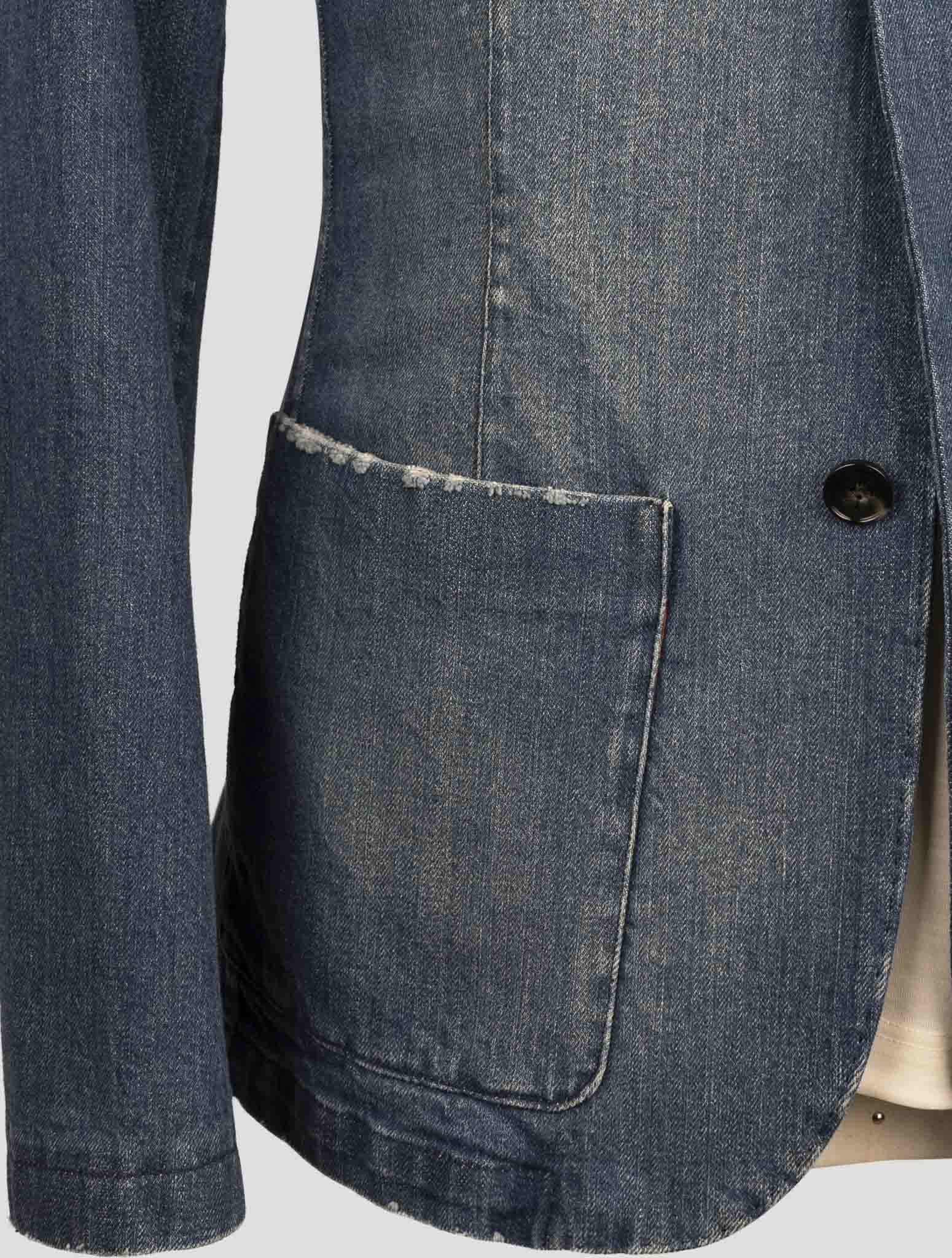 Kiton Blue Cotton Ea Coat