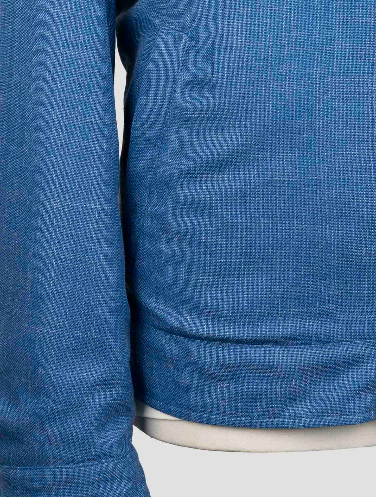 Kiton Blue Virgin Wool Silk Linen Pl Reverse Coat