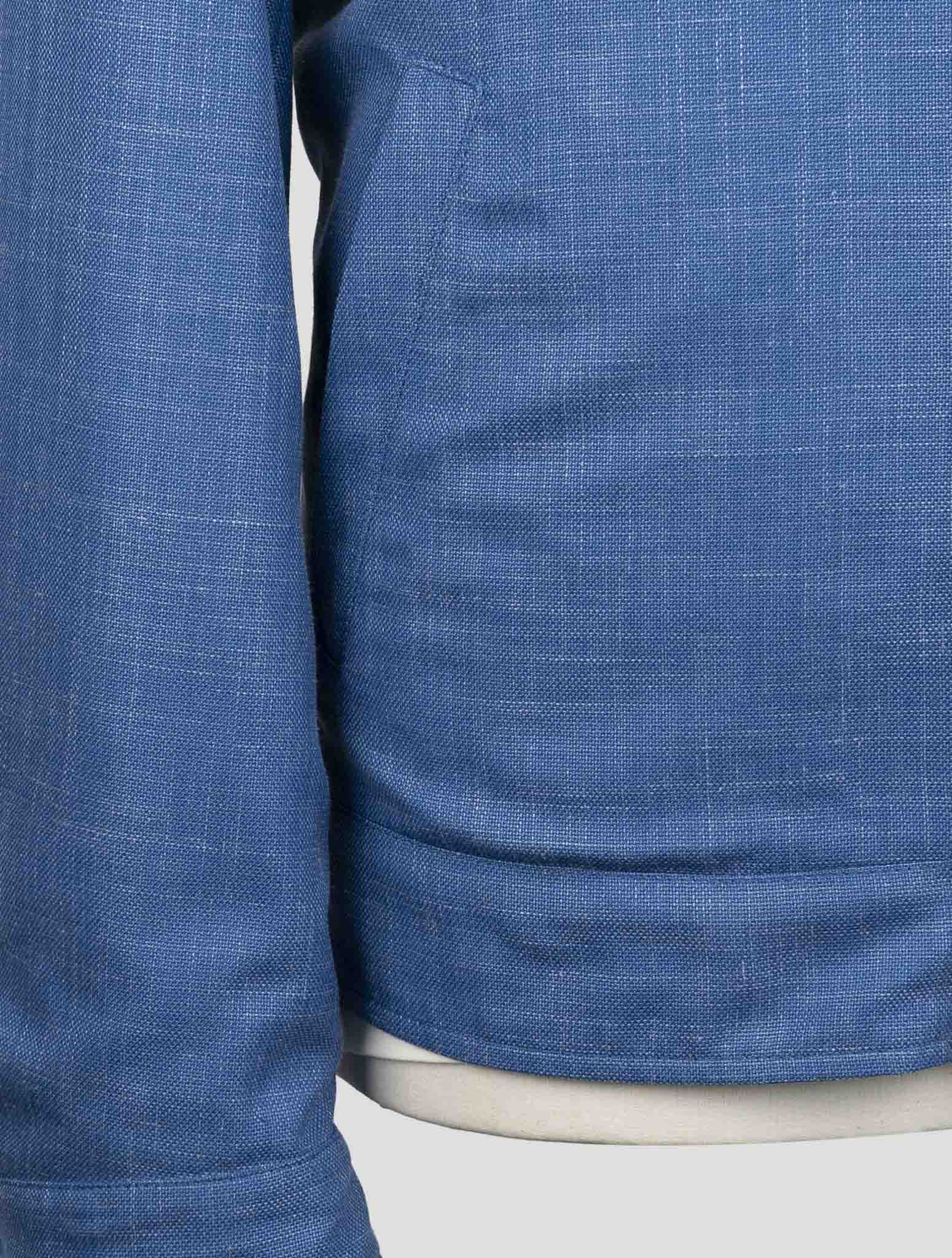 Kiton Blue Virgin Wool Silk Linen Pl Reverse Coat