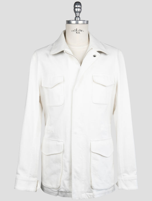 Kiton White Cotton Ea Coat