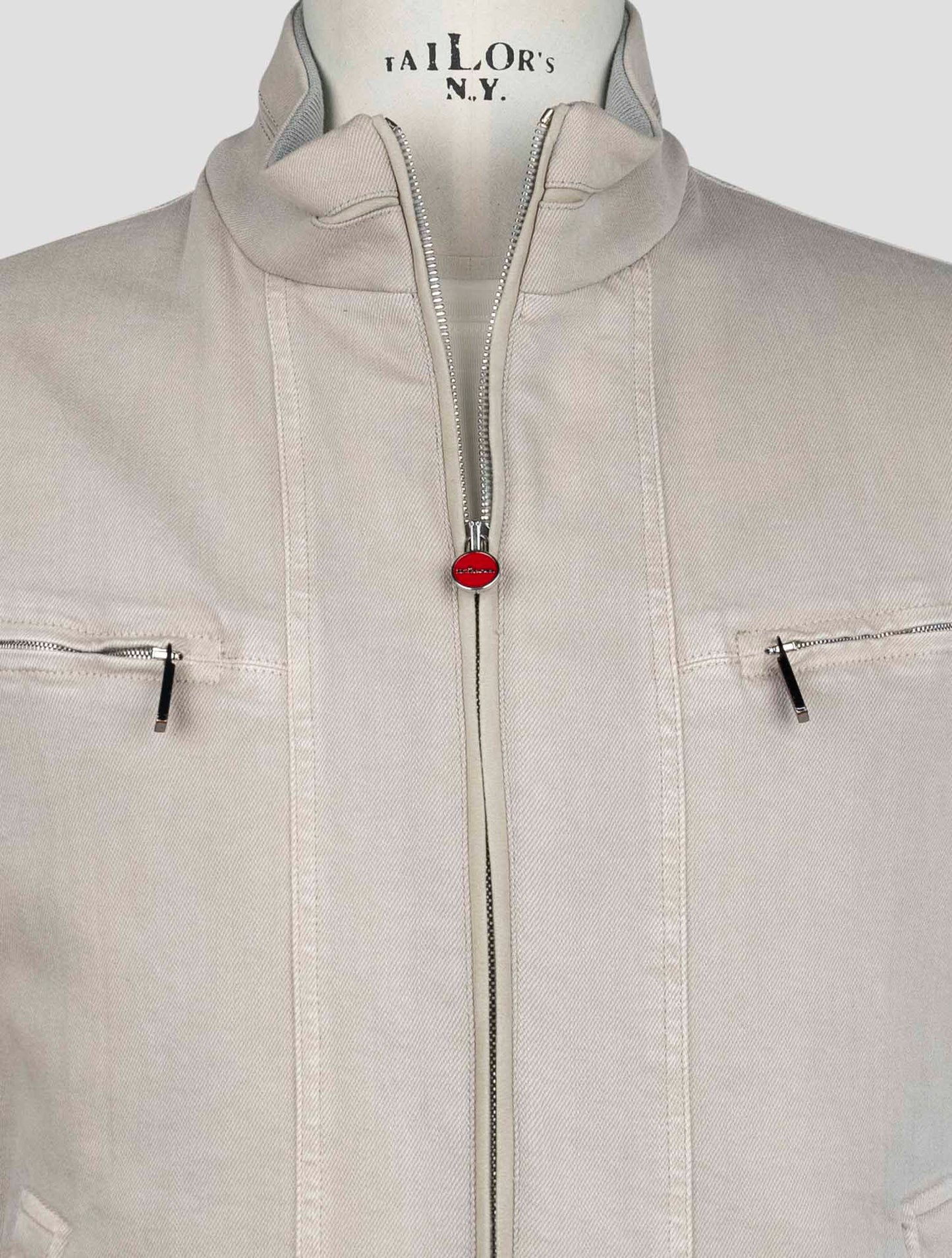 Kiton Taupe Cotton Ea Coat