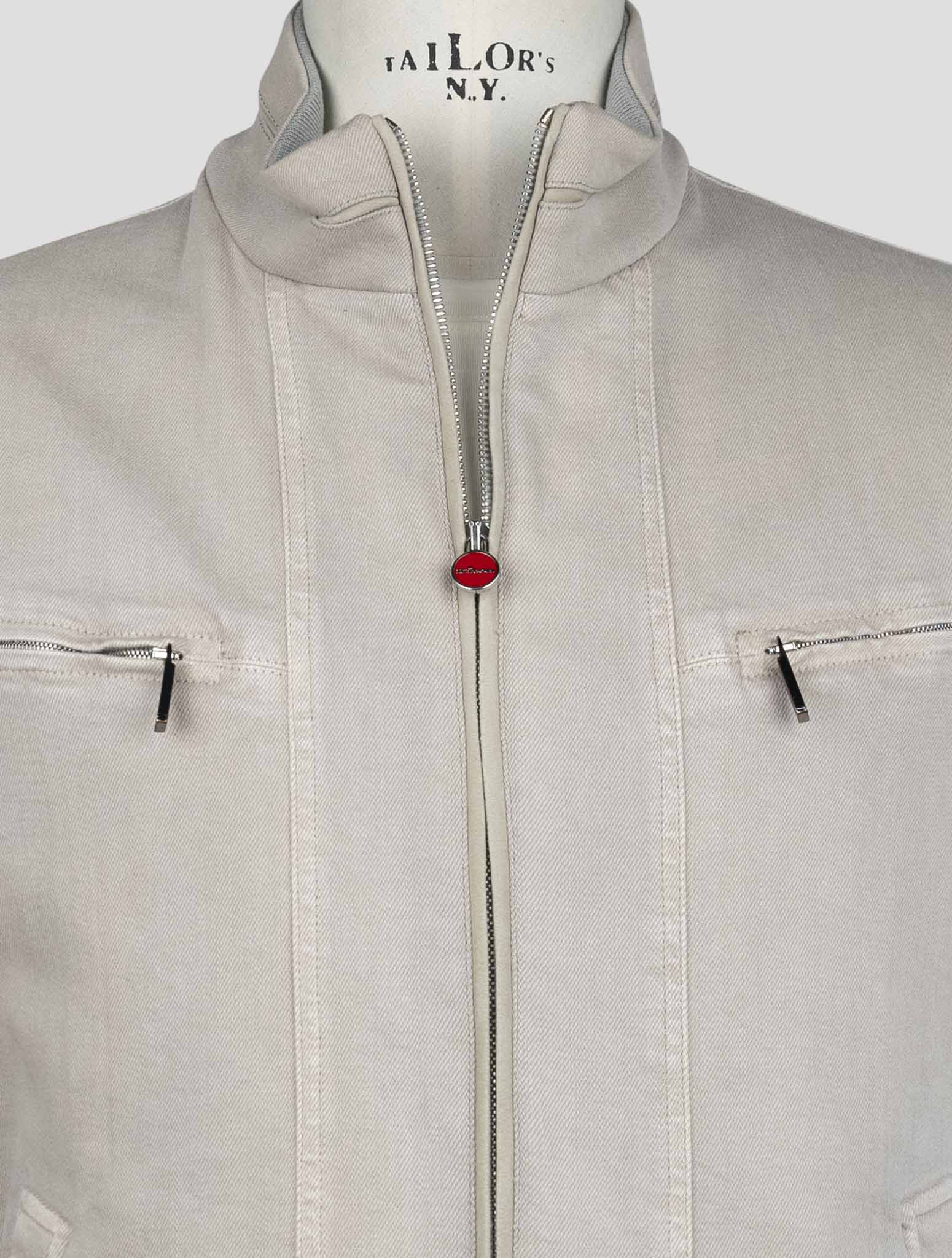 Kiton Taupe Cotton Ea Coat
