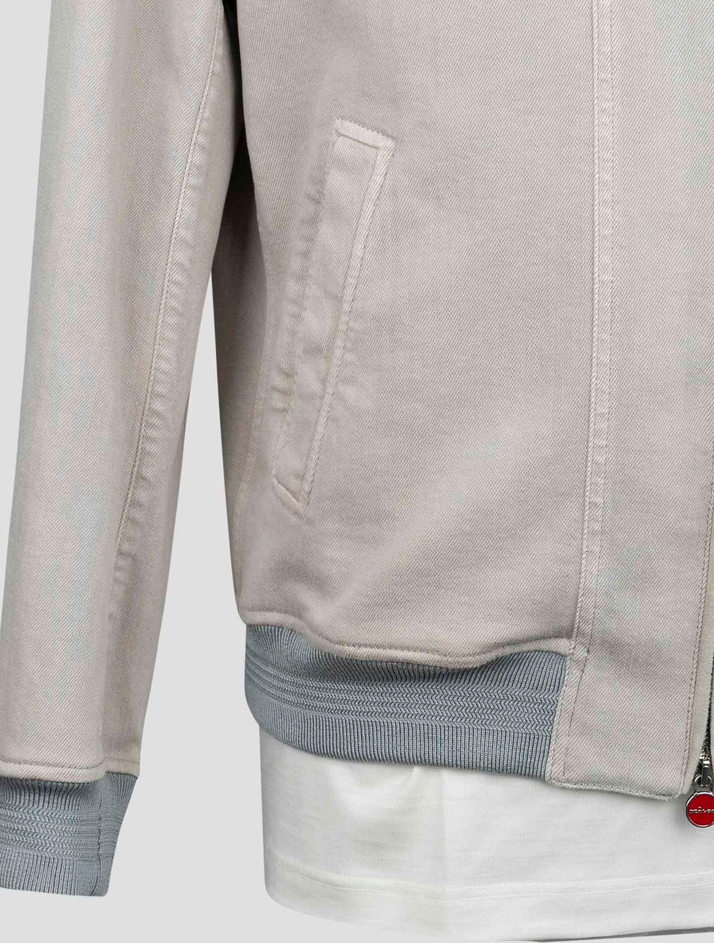 Kiton Taupe Cotton Ea Coat