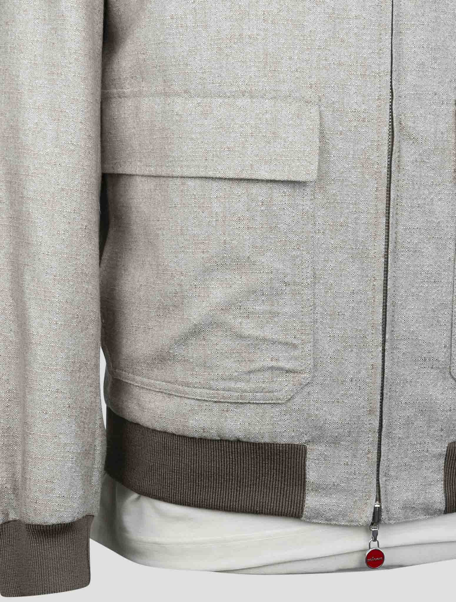 Kiton Blue Wool Cashmere Silk Pl Ea Reverse Coat