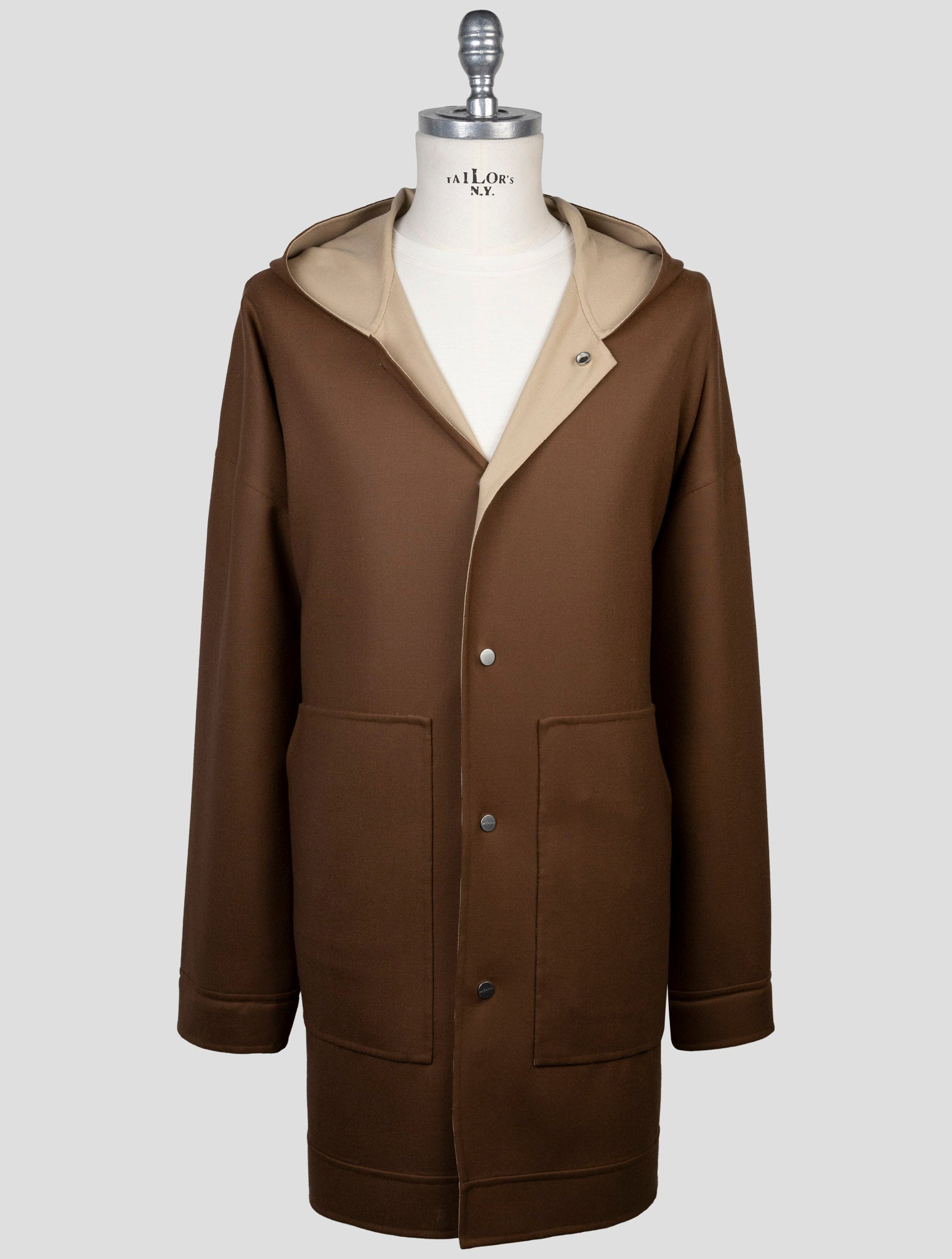 Kiton Brown Wool Ea Overcoat