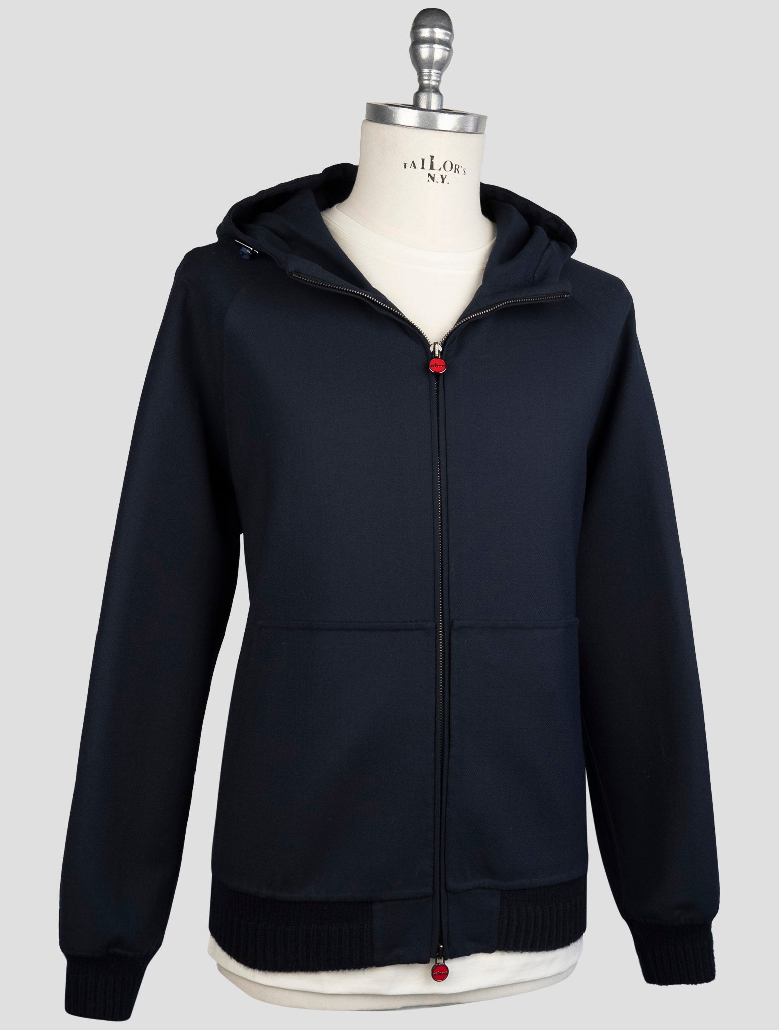 Kiton Blue Wool Ea Pa Coat