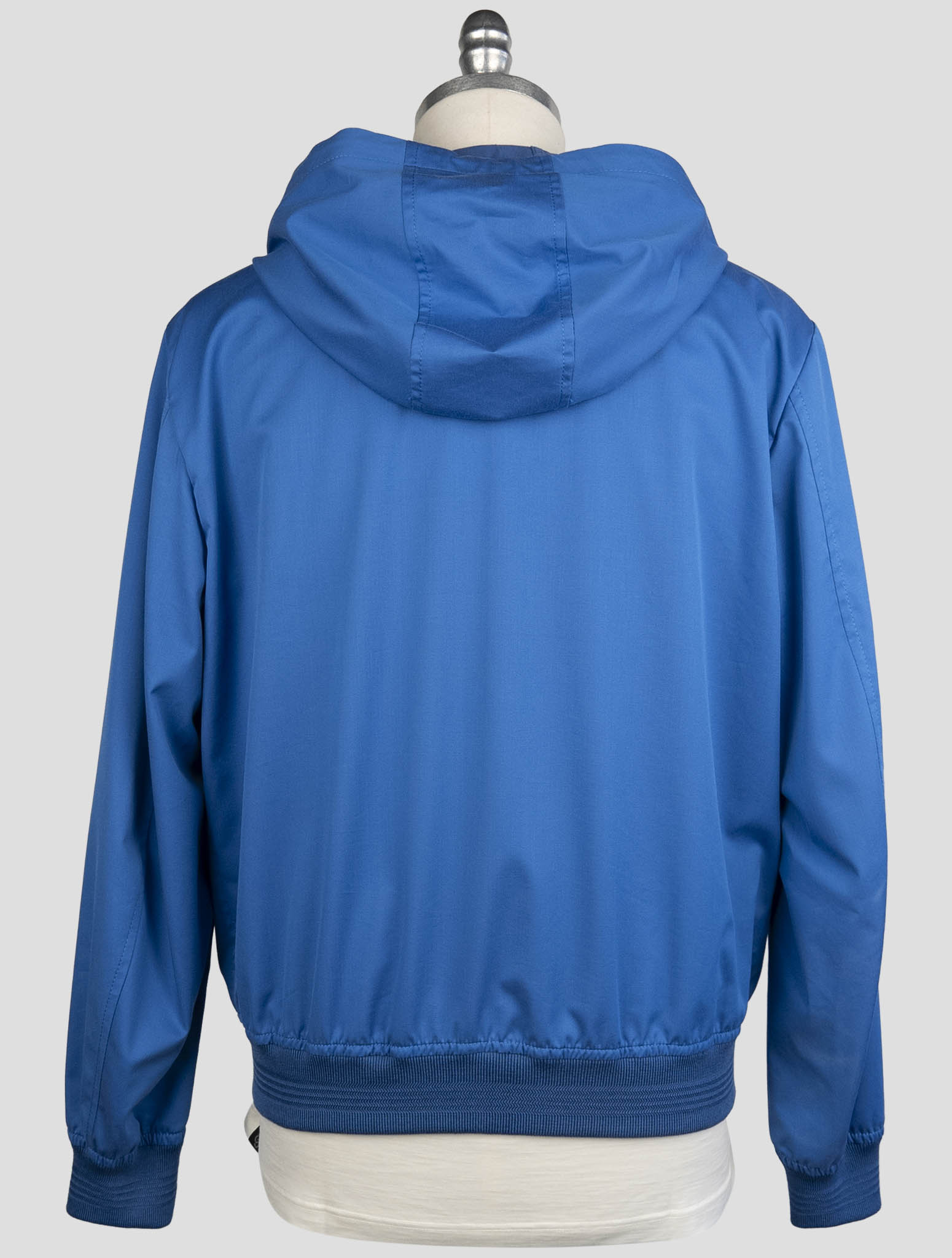 Kiton Blue Cotton Virgin Wool Coat