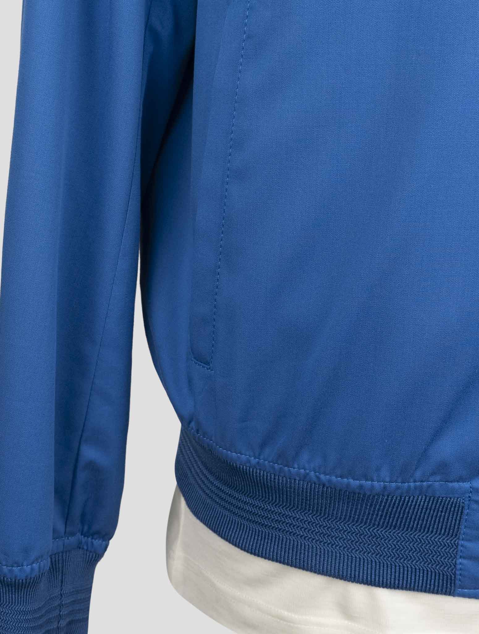 Kiton Blue Cotton Virgin Wool Coat