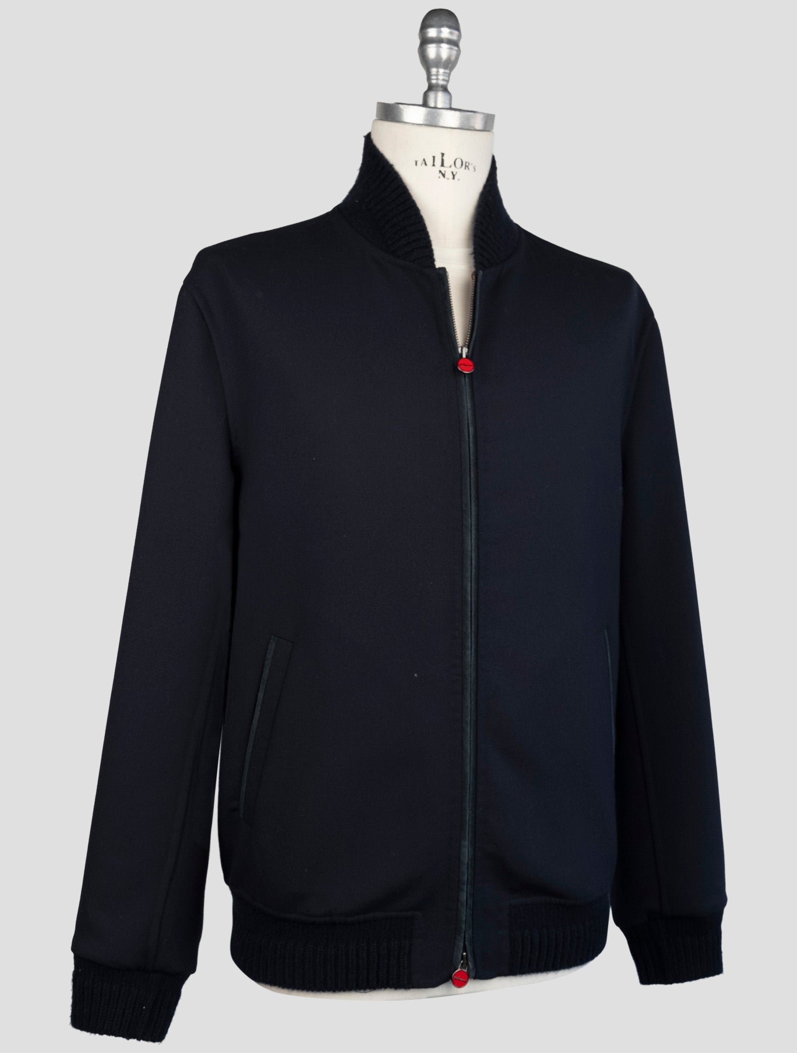 Kiton Blue Wool Ea Coat