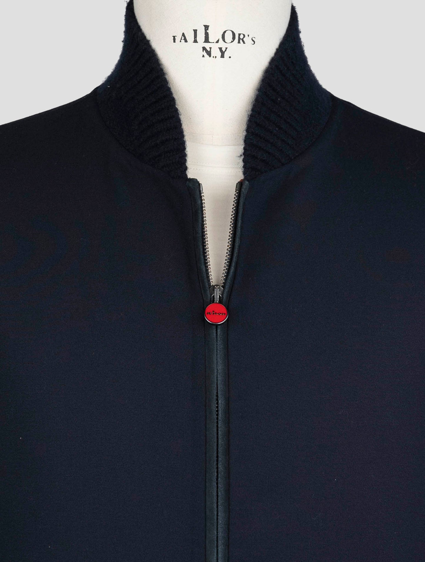 Kiton Blue Wool Ea Coat