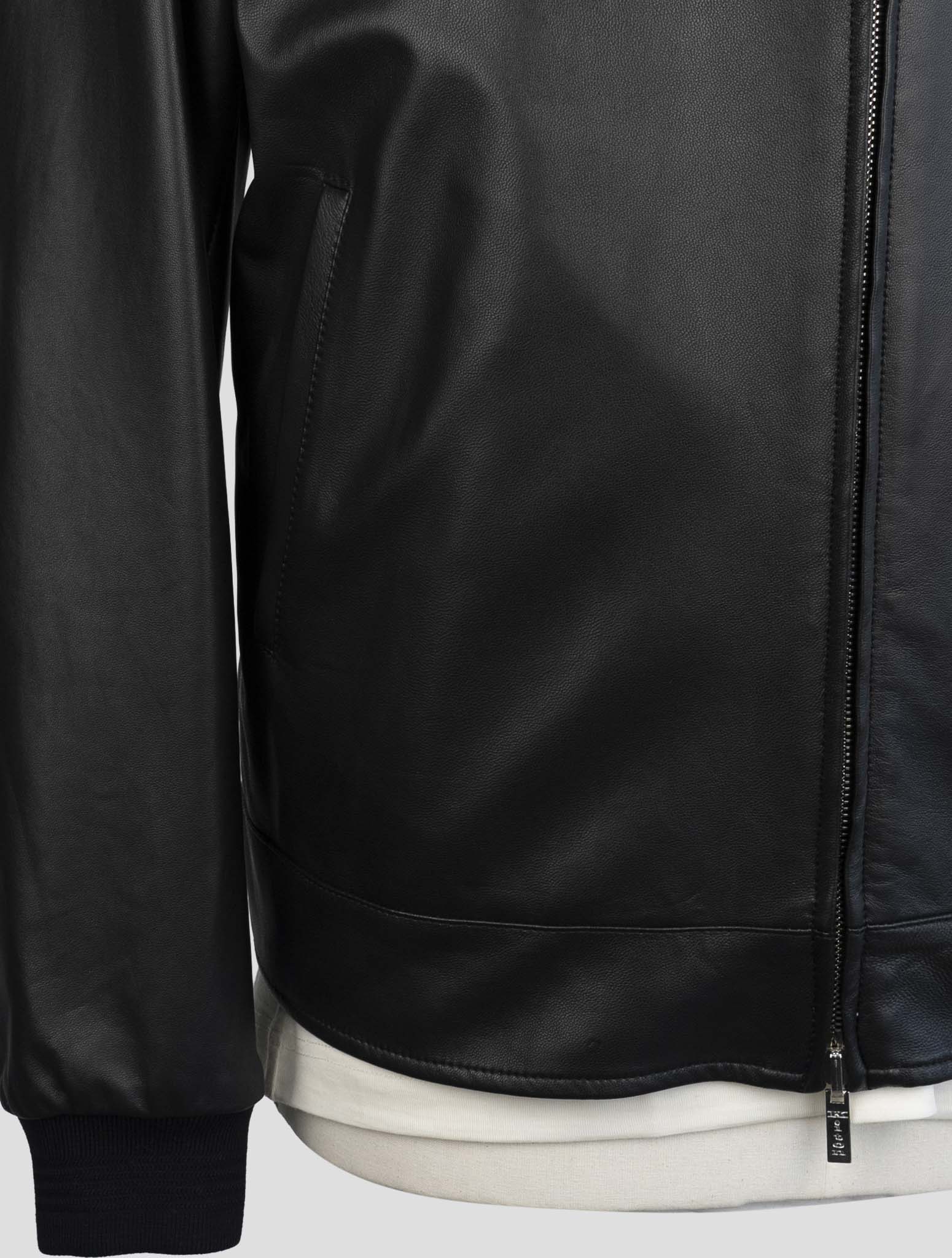 Kiton Black Gray Leather Cashmere Silk Virgin Wool Linen Pa Coat