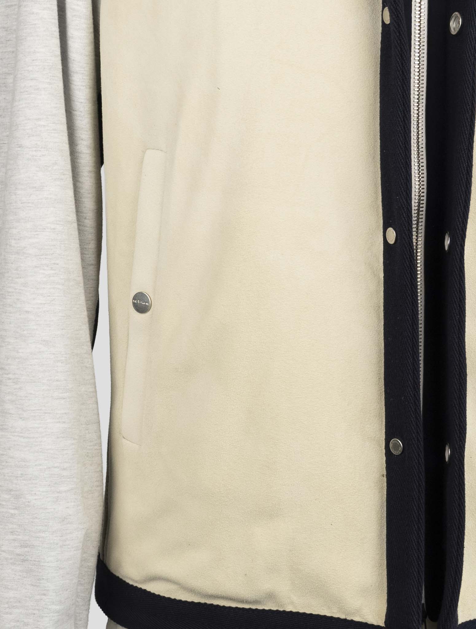 Kiton Gray Beige Leather Suede Cotton Coat