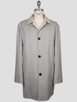 Kiton Gray Beige Cashmere Reverse Overcoat