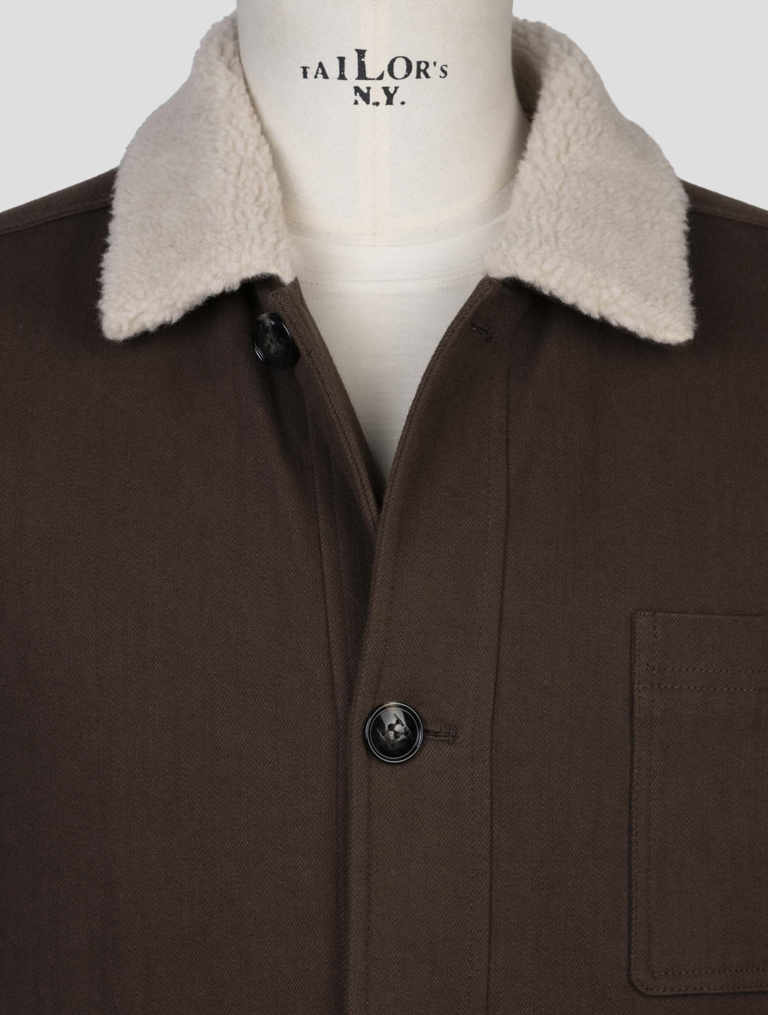 Kiton Brown Cotton Ea Coat