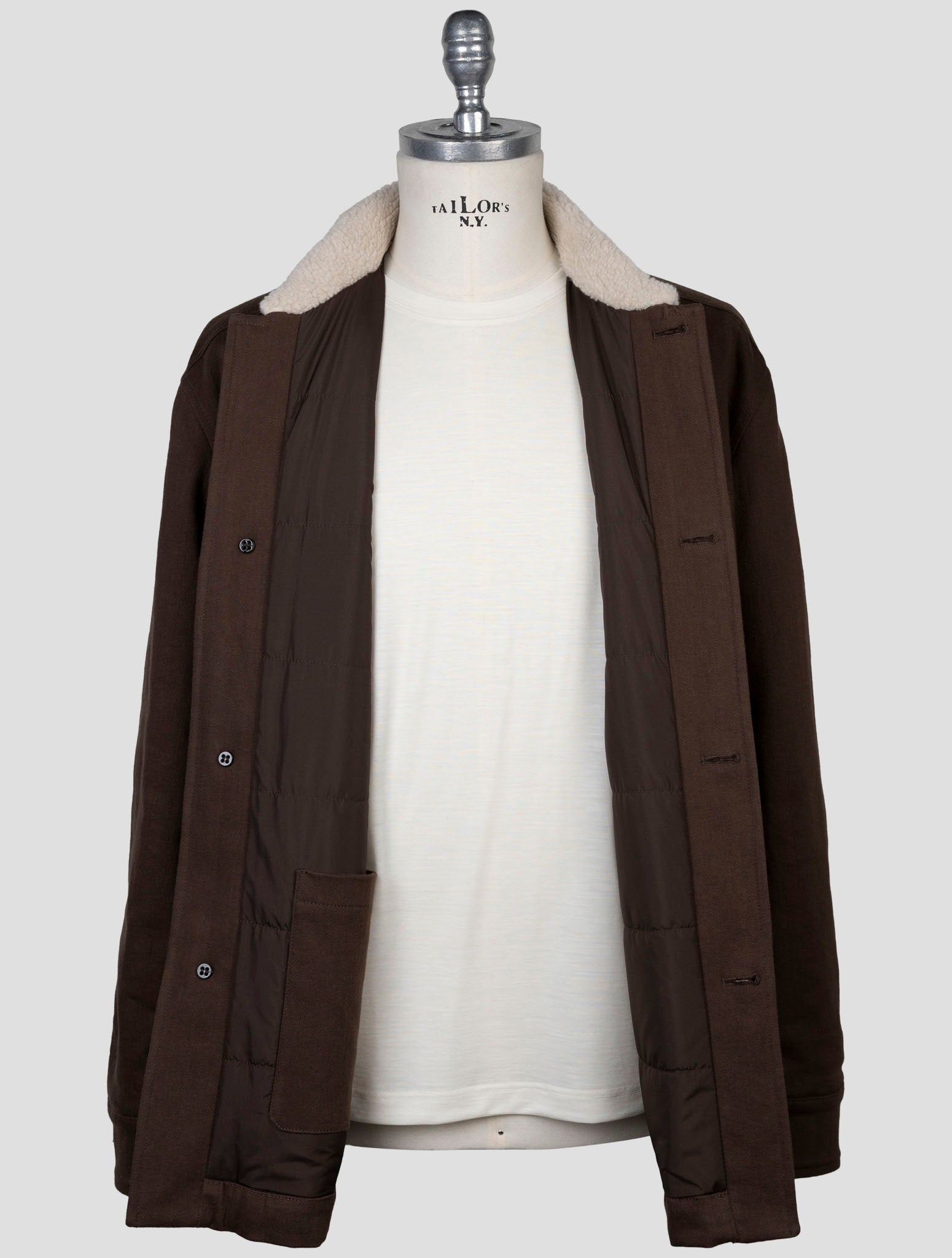 Kiton Brown Cotton Ea Coat