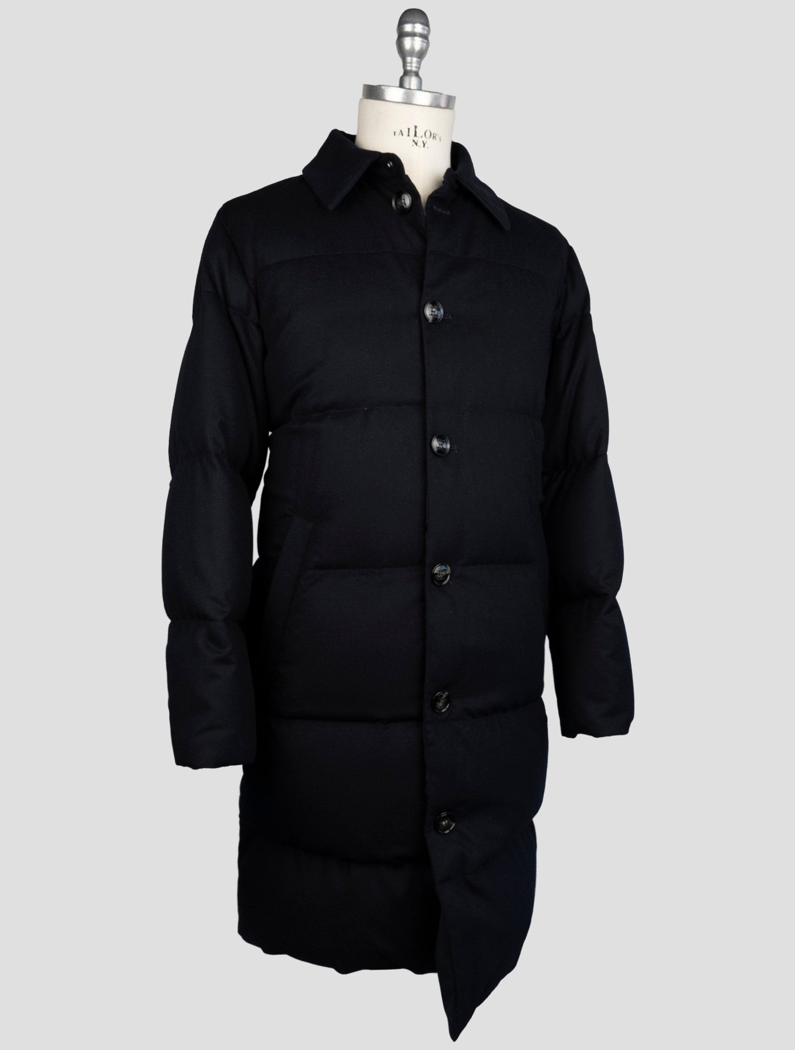 Kiton Blue Cashmere Ea Overcoat