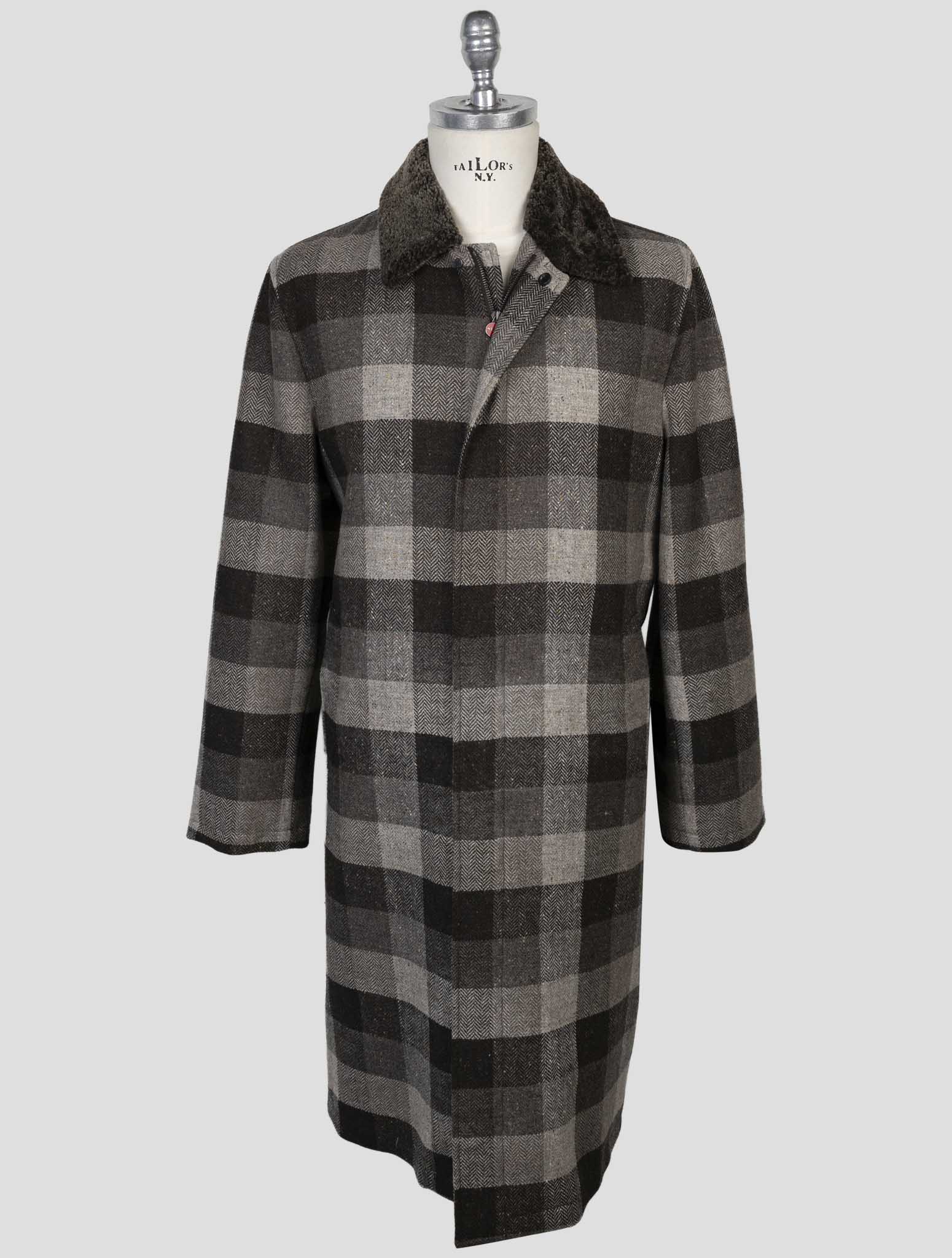Kiton Brown Virgin Wool Overcoat