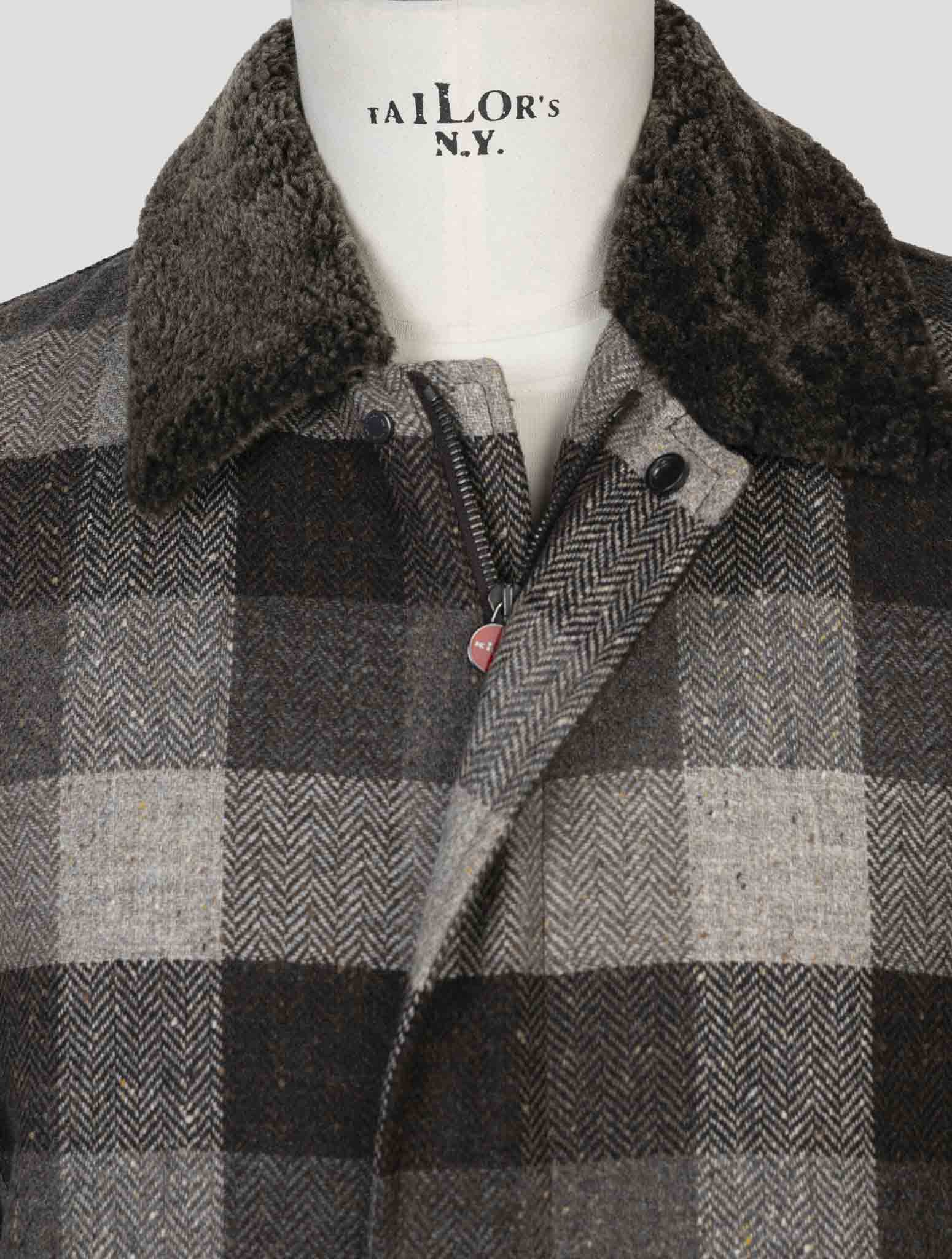 Kiton Brown Virgin Wool Overcoat