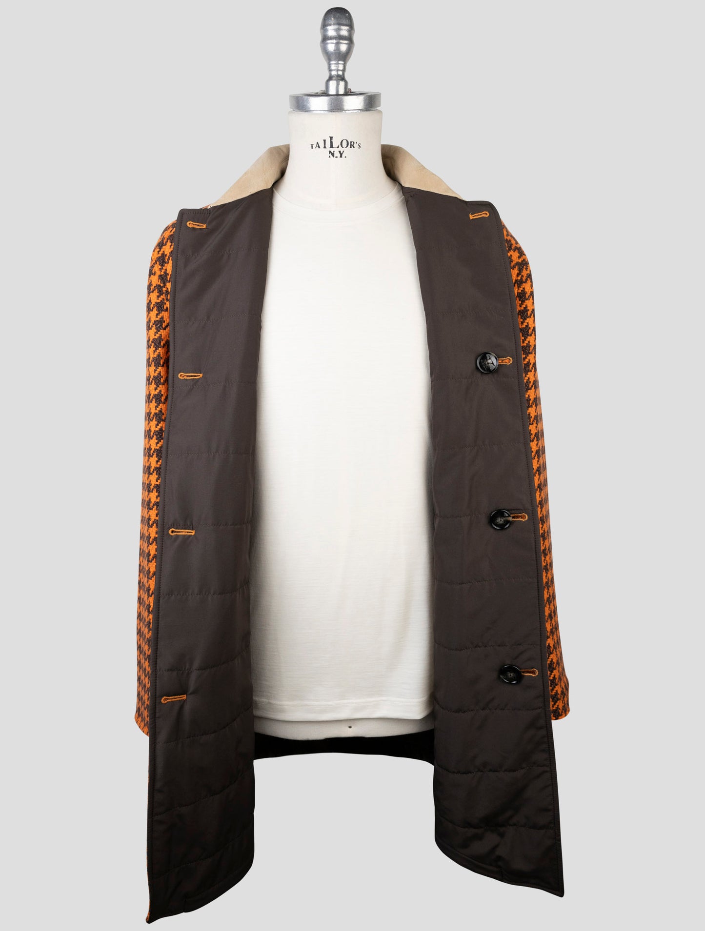 Kiton Orange Brown Cashmere Pl Reverse Overcoat