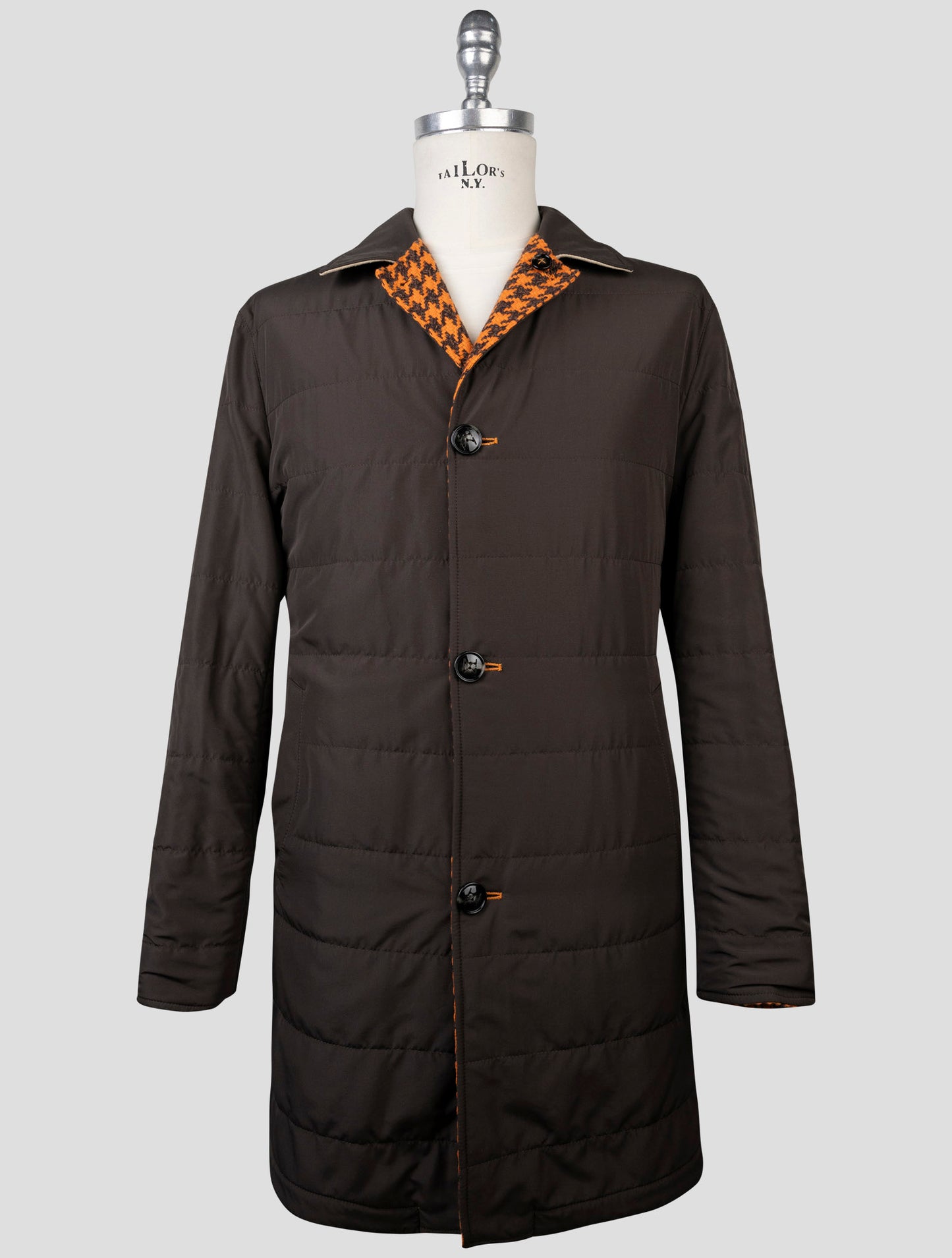 Kiton Orange Brown Cashmere Pl Reverse Overcoat