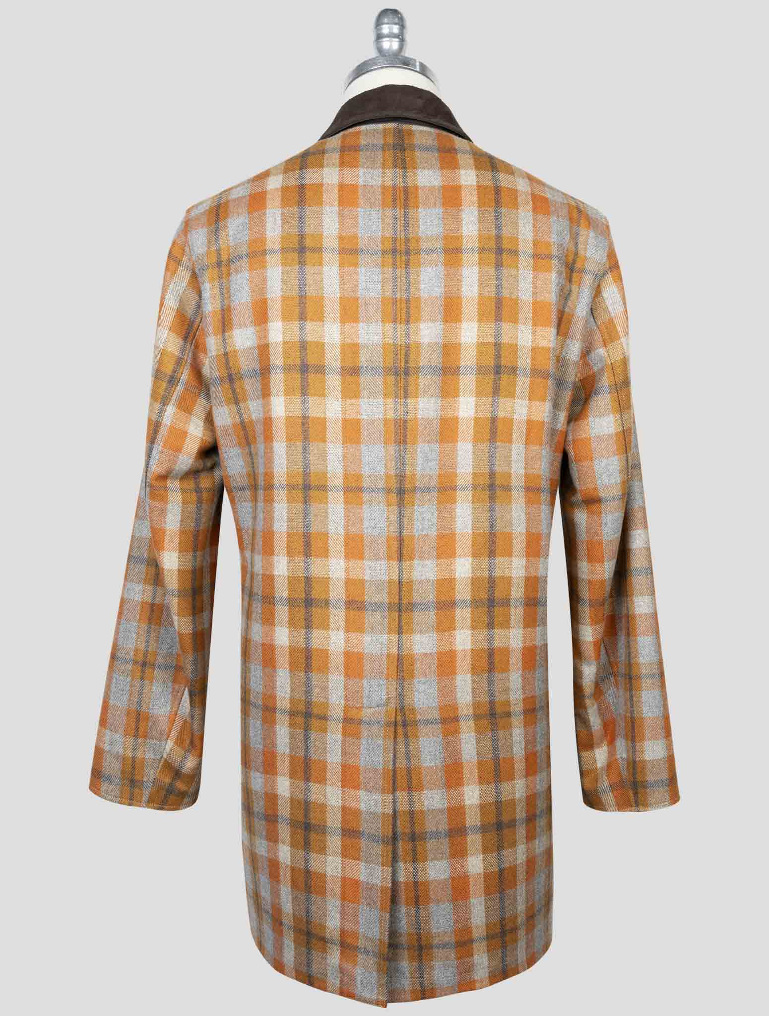 kiton Multicolor Cashmere Virgin Wool Pl Overcoat Reverse