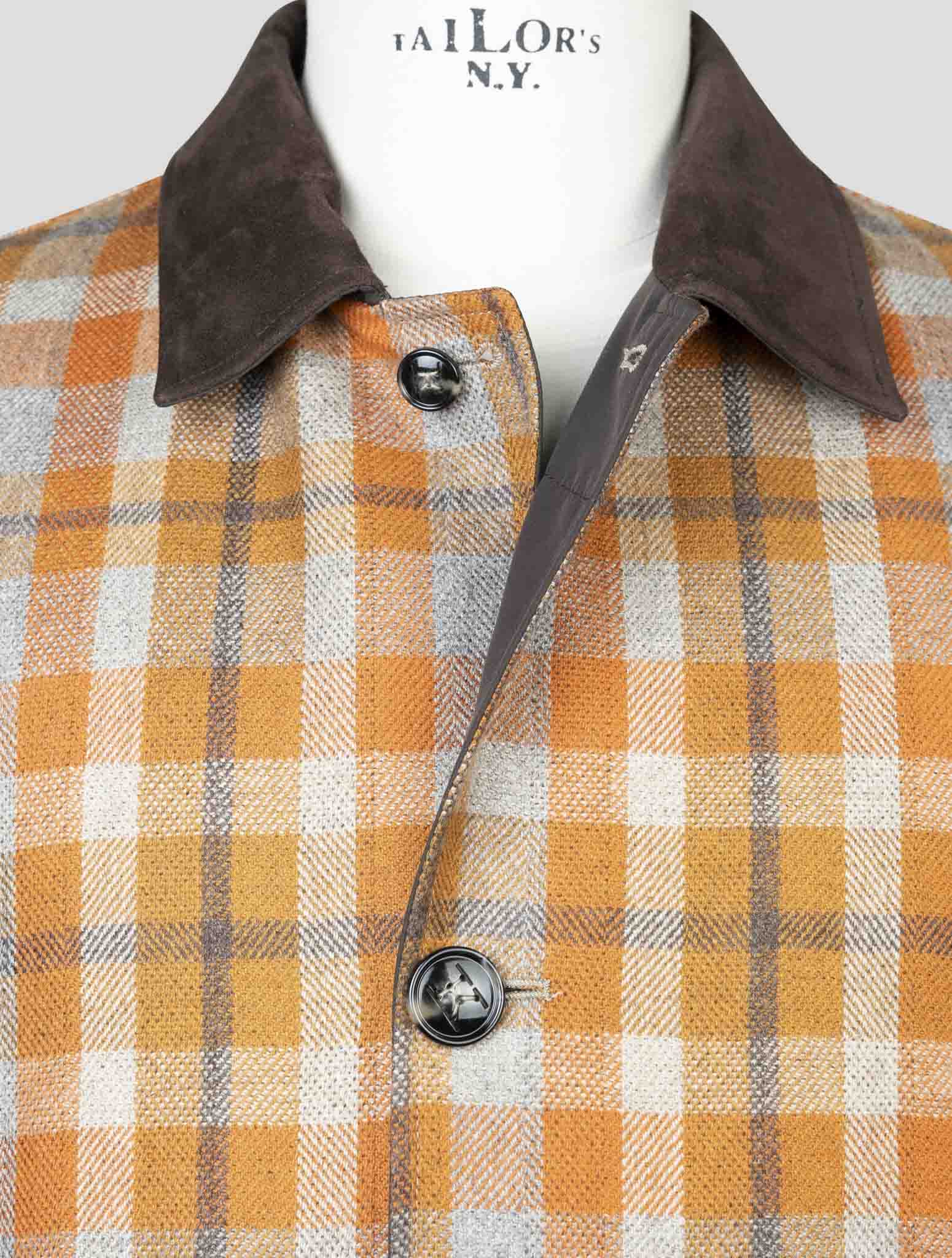 kiton Multicolor Cashmere Virgin Wool Pl Overcoat Reverse