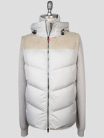 kiton Gray Pl Wool Leather Suede Coat