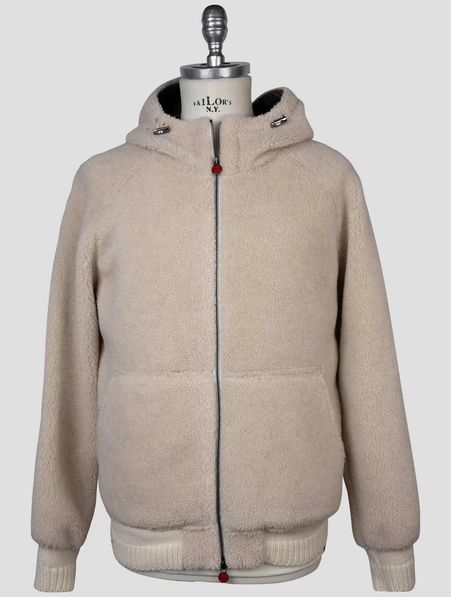 kiton Beige Virgin  Wool Silk Coat