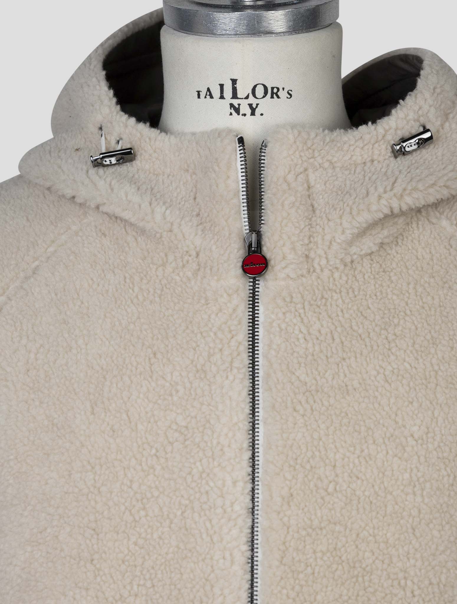 kiton Beige Virgin  Wool Silk Coat