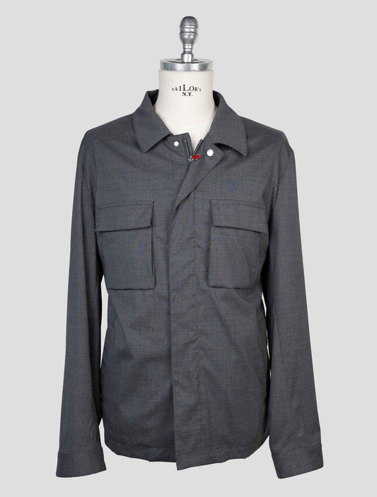 kiton Gray Virgin Wool Pa Ea  Coat