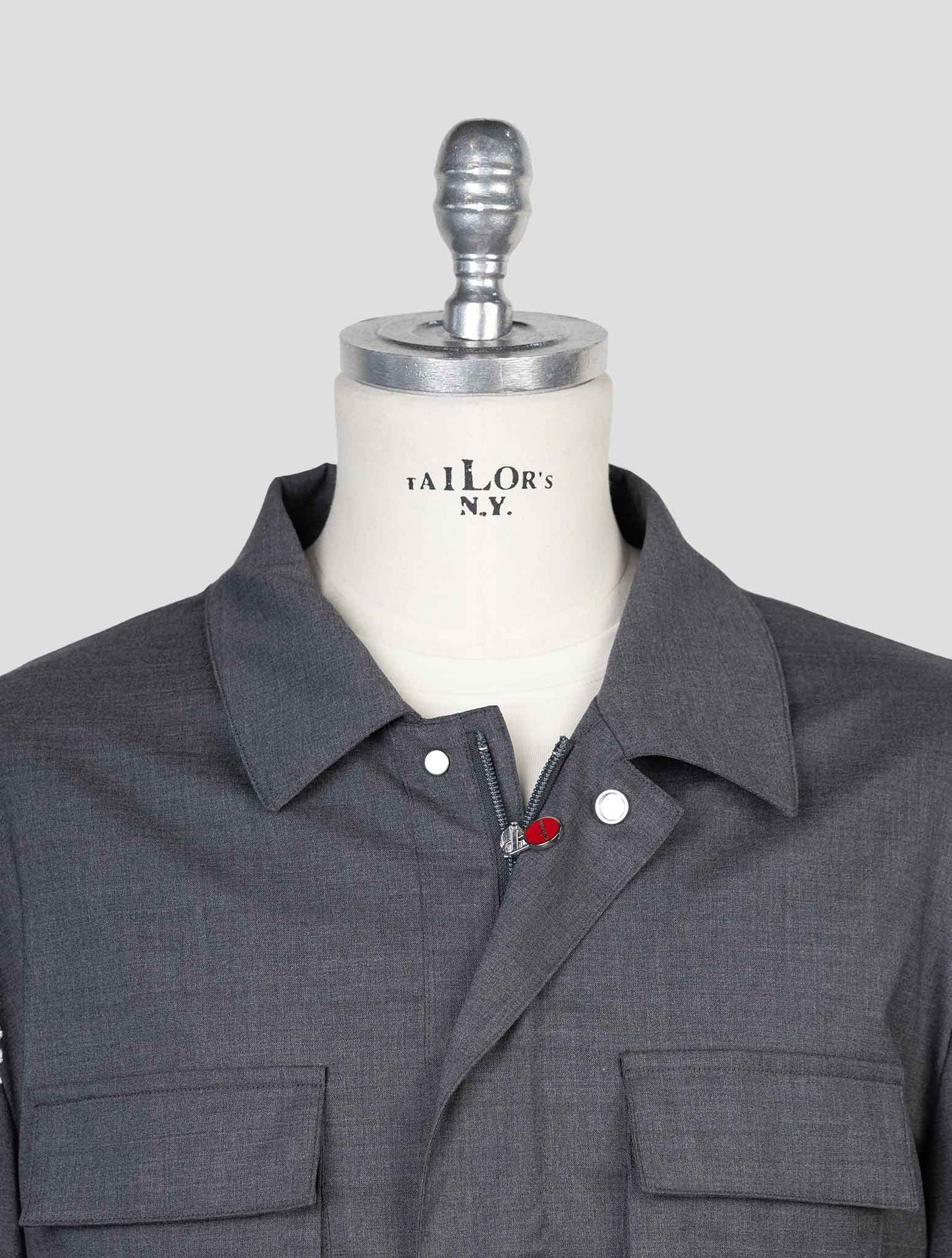 kiton Gray Virgin Wool Pa Ea  Coat