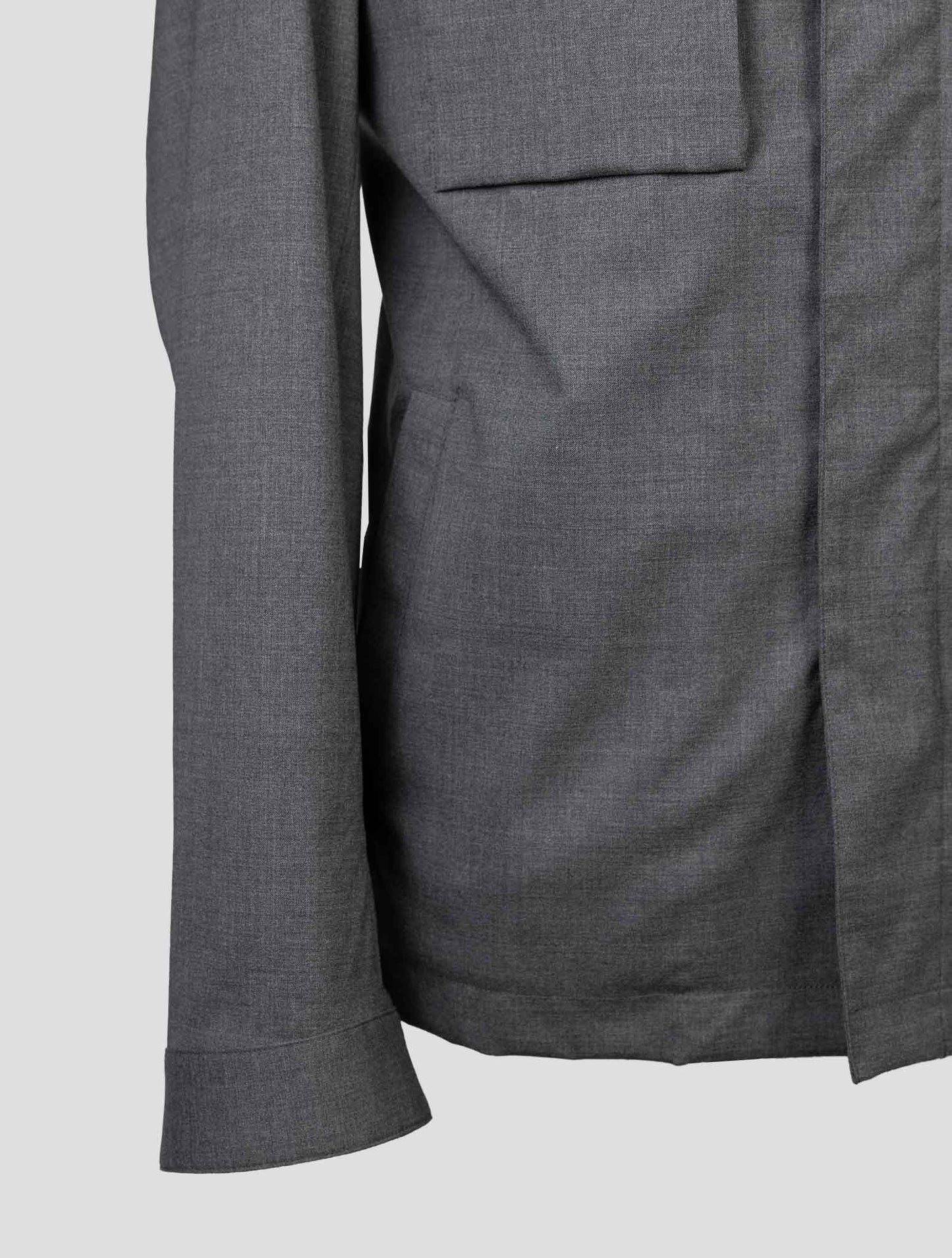 kiton Gray Virgin Wool Pa Ea  Coat