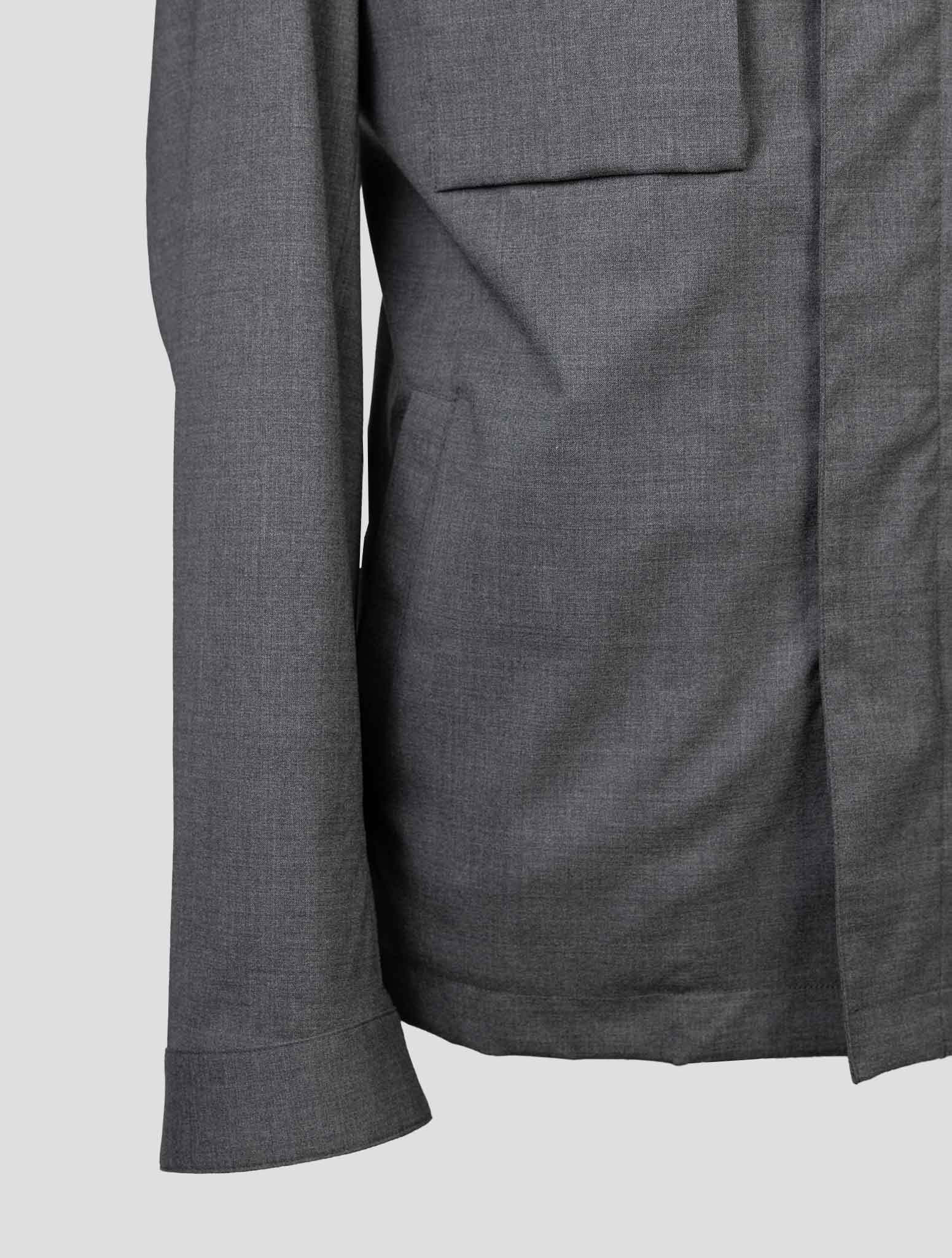 kiton Gray Virgin Wool Pa Ea  Coat