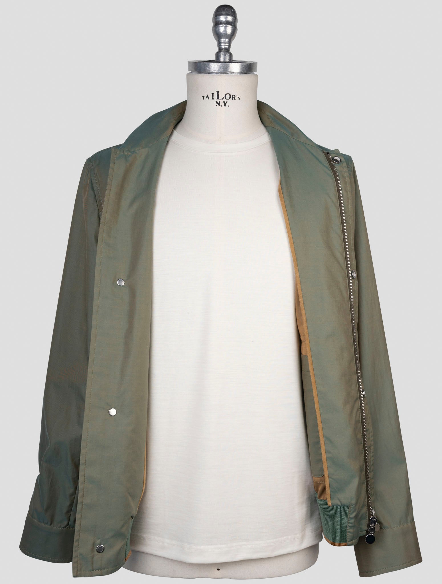 Kiton Green Cotton Coat