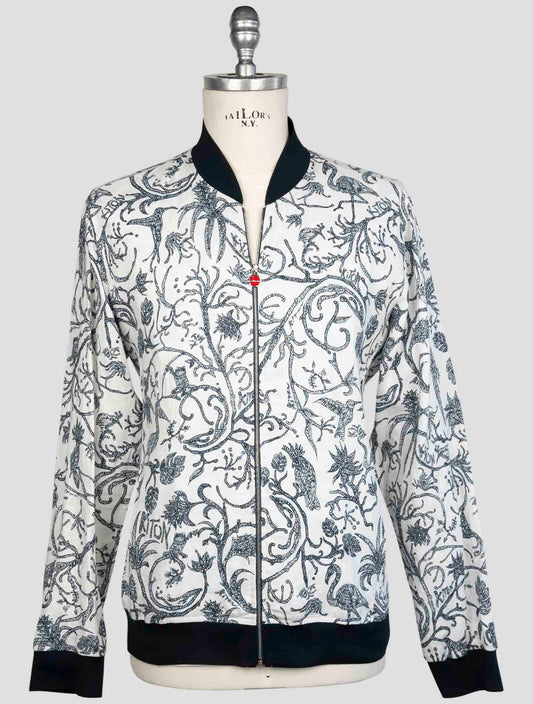Kiton Blue White Linen Coat