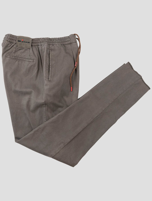 Kiton Brown Lyocell Cotton Ea Pants