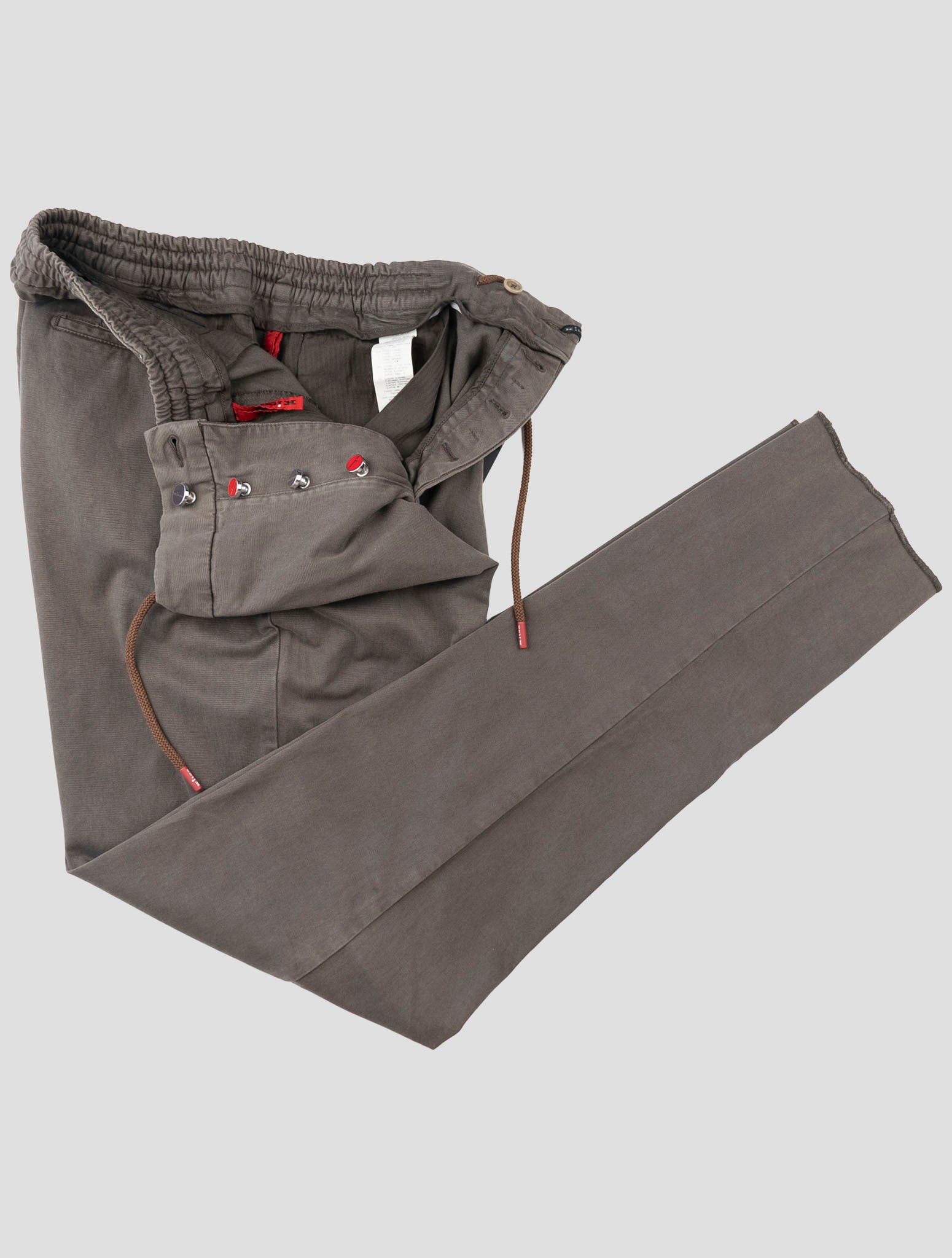 Kiton Brown Lyocell Cotton Ea Pants