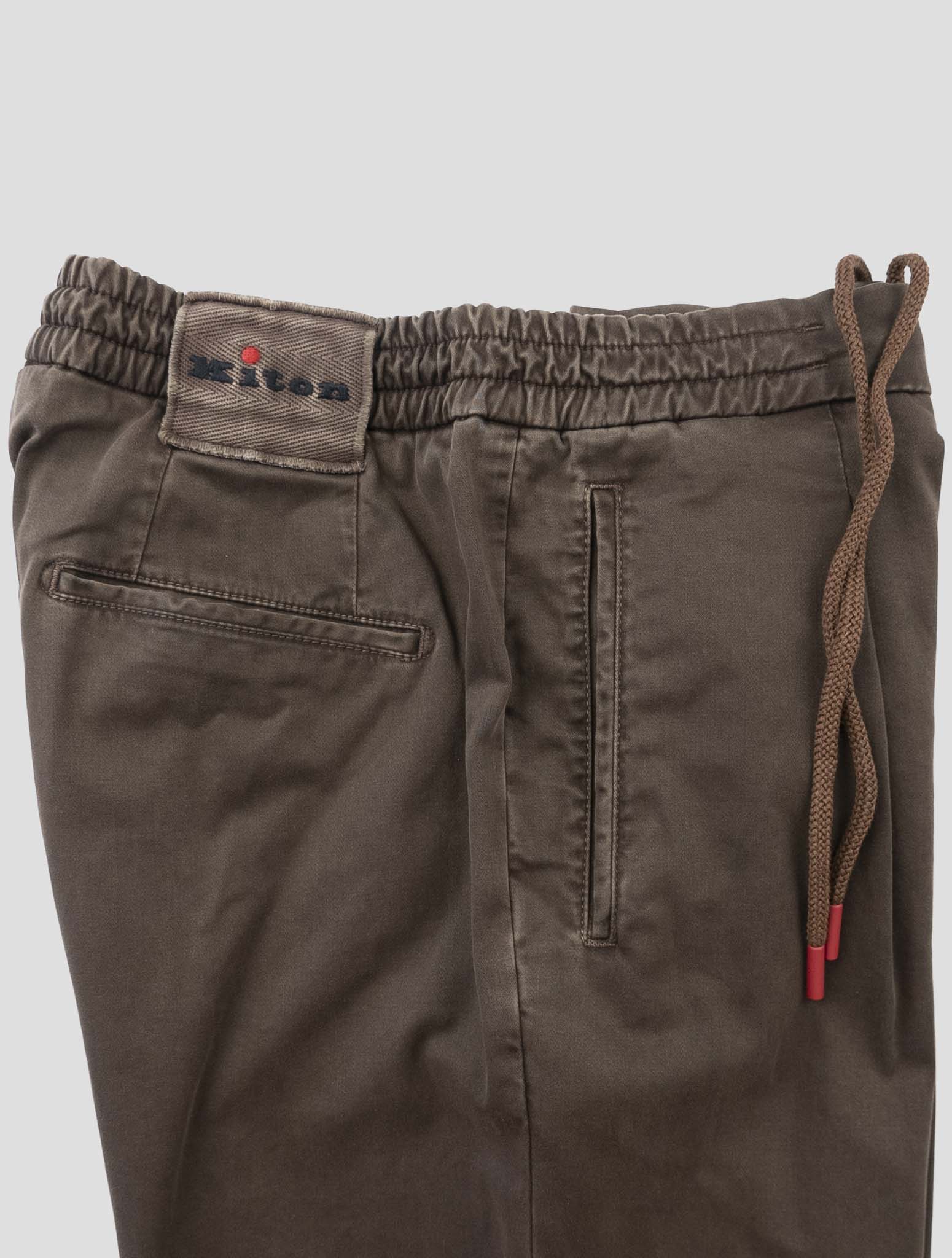 Kiton Brown Cotton Ea Pants