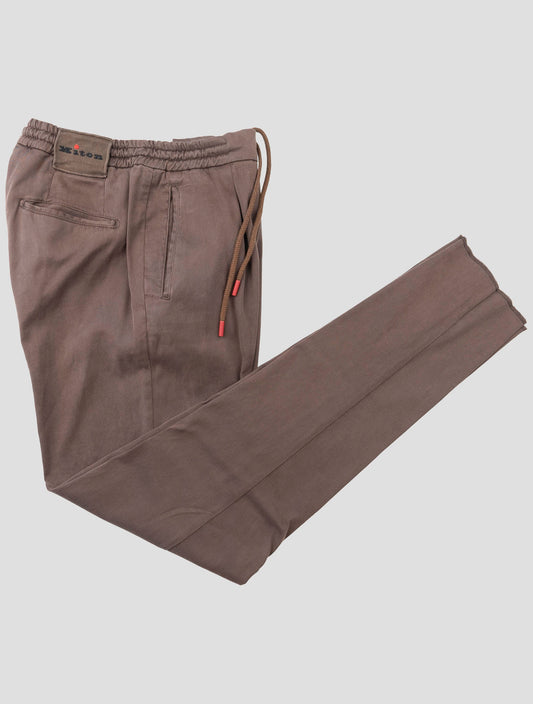 Kiton Brown Lycra Cotton Ea Pants