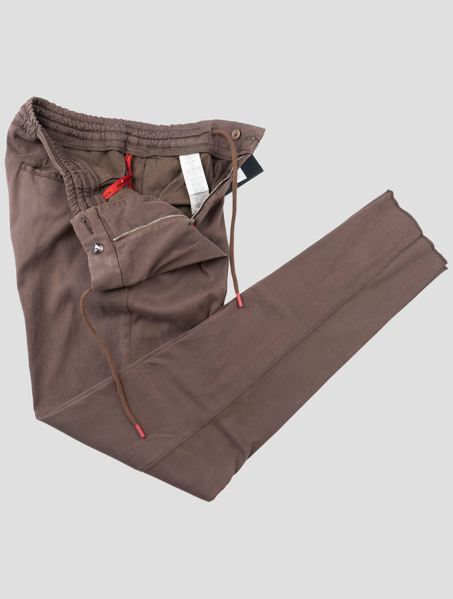 Kiton Brown Lycra Cotton Ea Pants