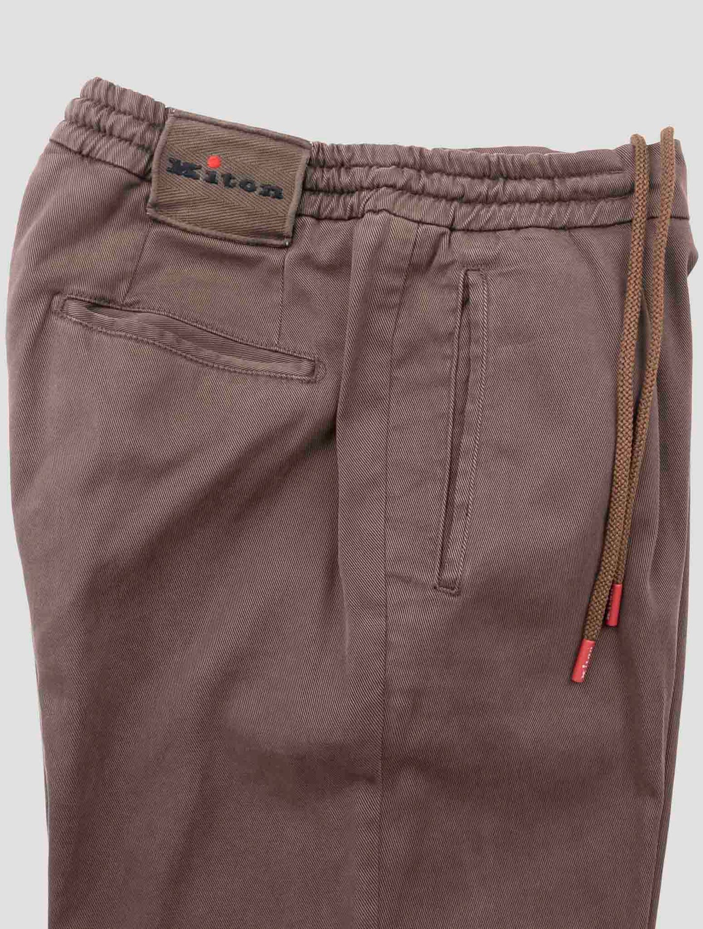 Kiton Brown Lycra Cotton Ea Pants