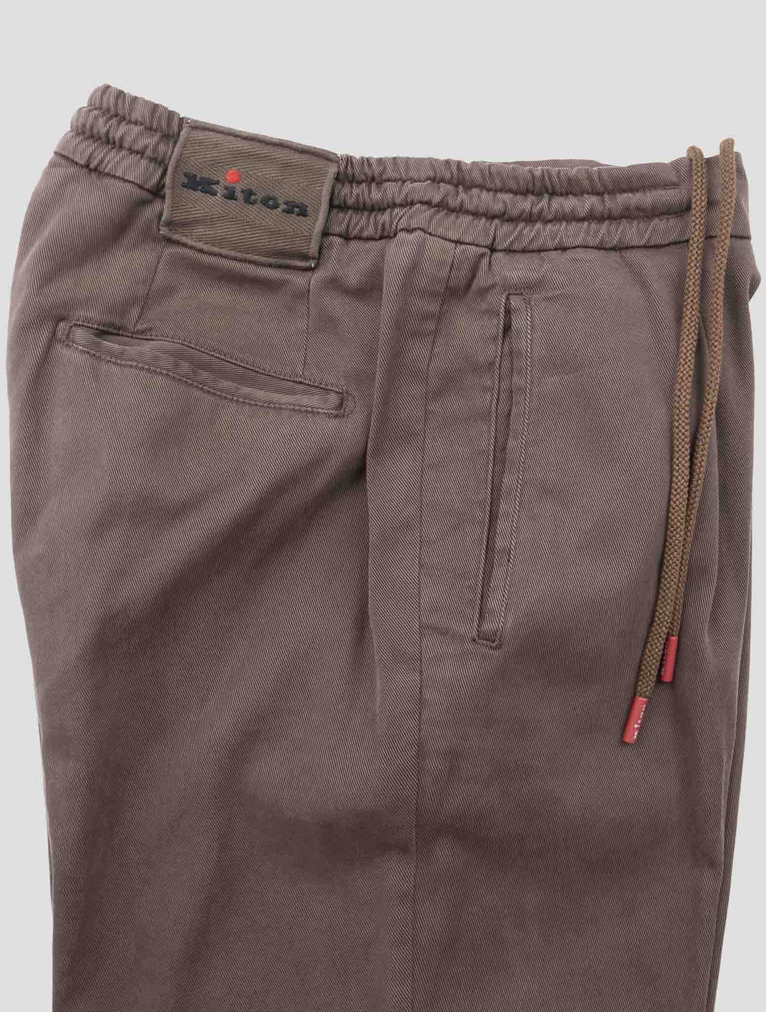 Kiton Brown Lycra Cotton Ea Pants