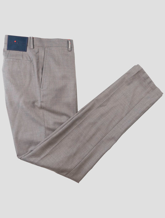Kiton Brown Wool Dress Pants