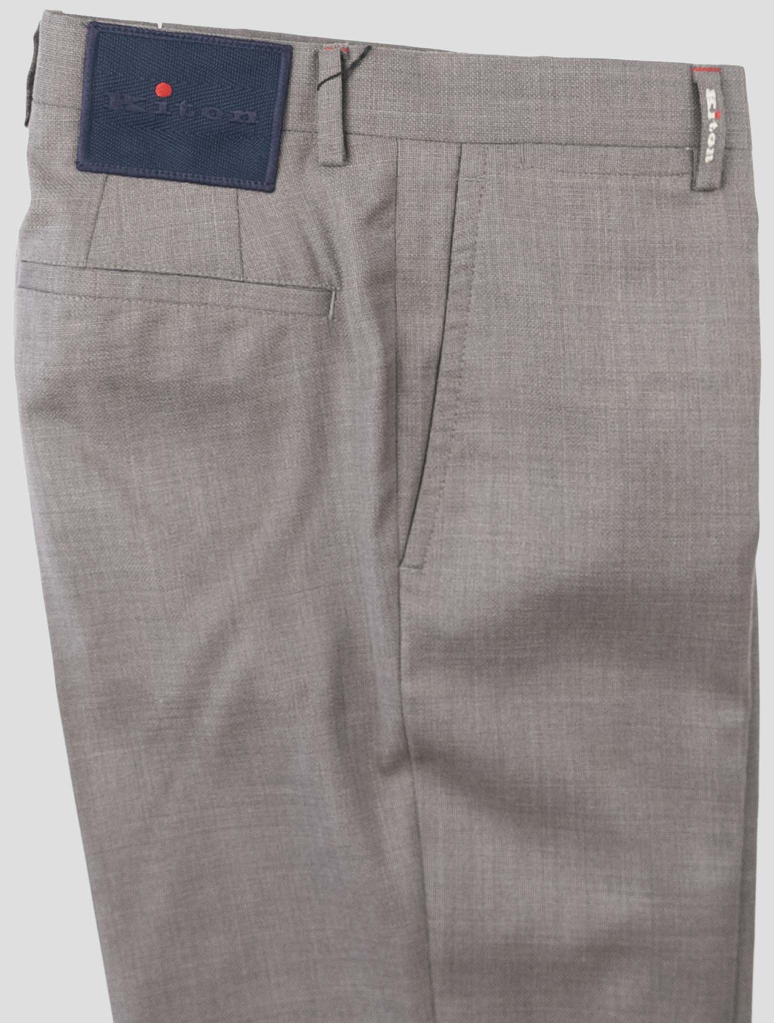 Kiton Brown Wool Dress Pants