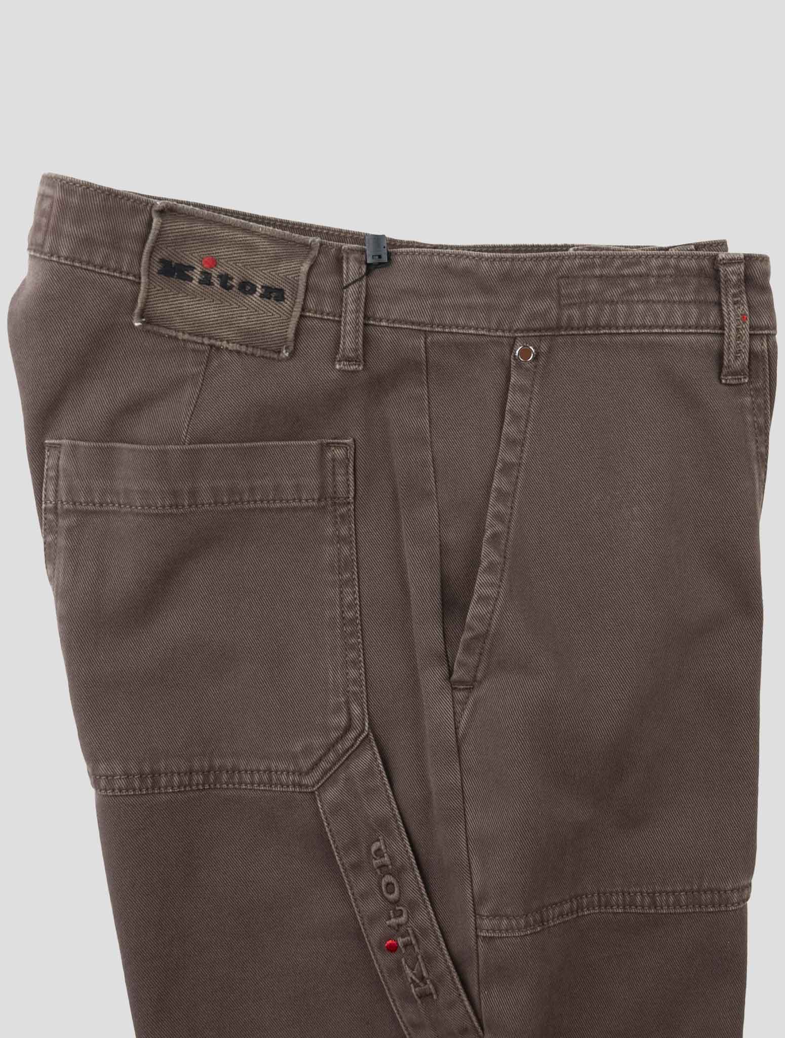 Kiton Brown Cotton Ea Pants