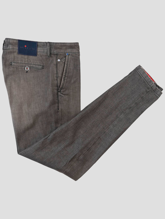 Kiton Gray Brown Cotton Ea Pants