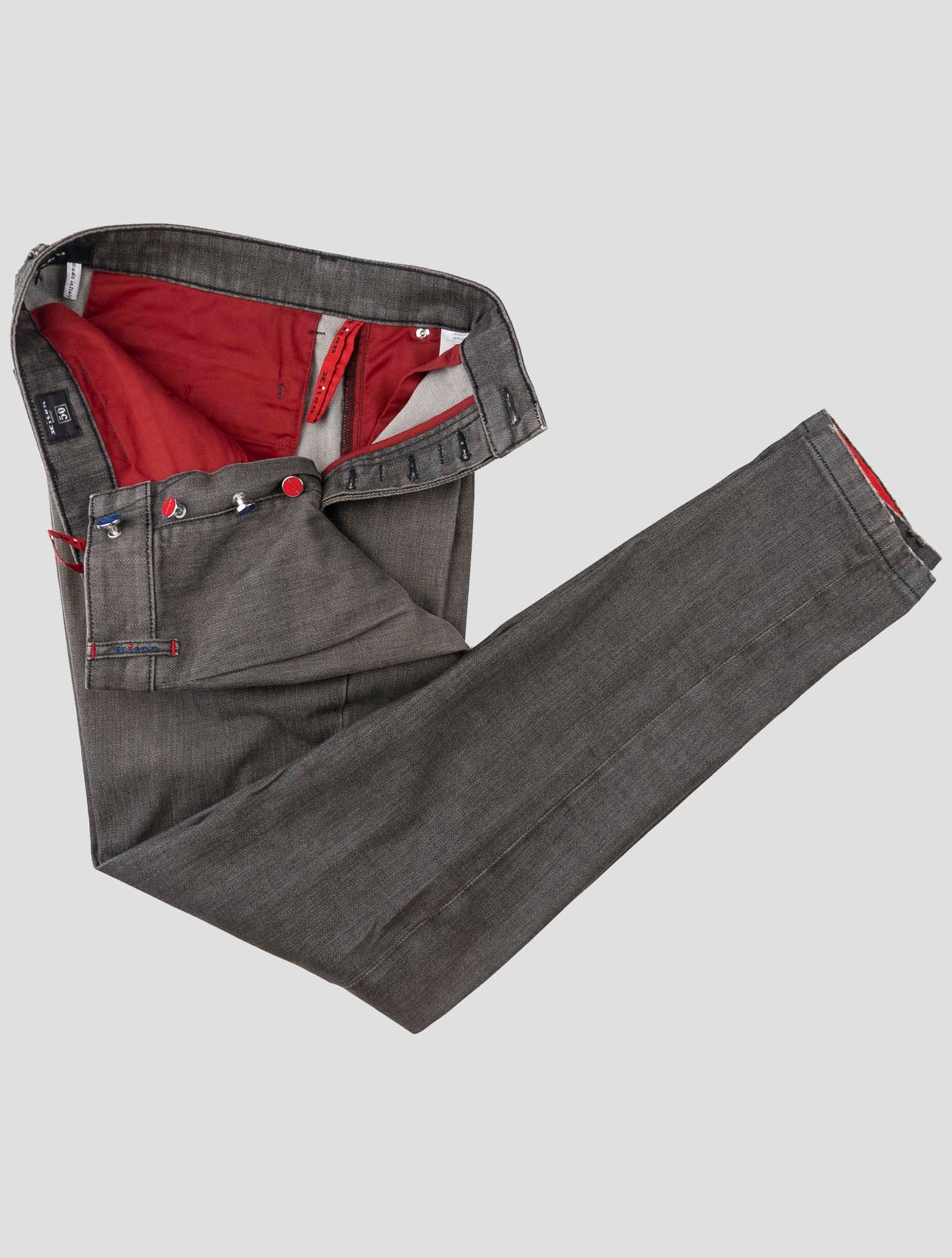 Kiton Gray Brown Cotton Ea Pants