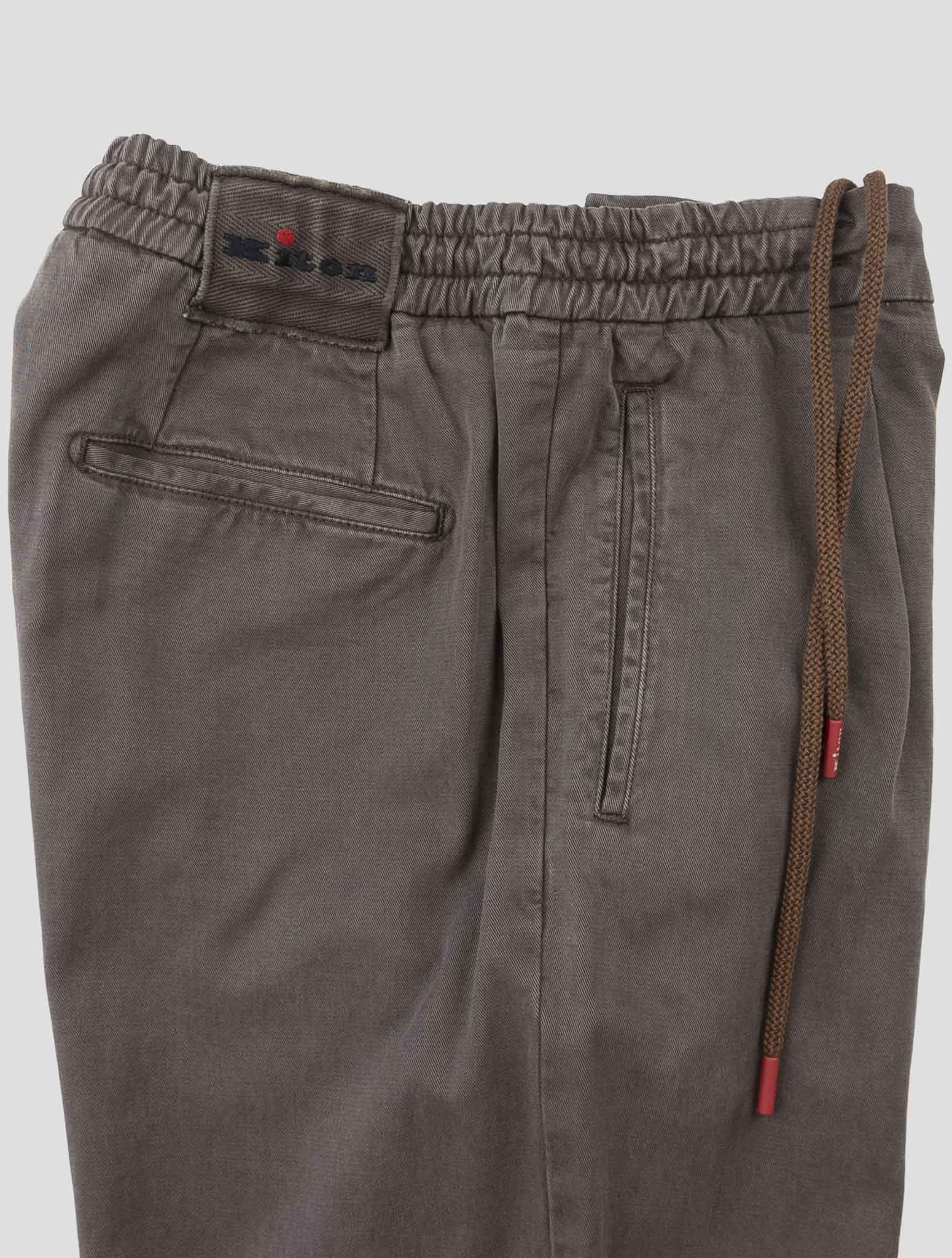 Kiton Brown Lyocell Cotton Ea Pants