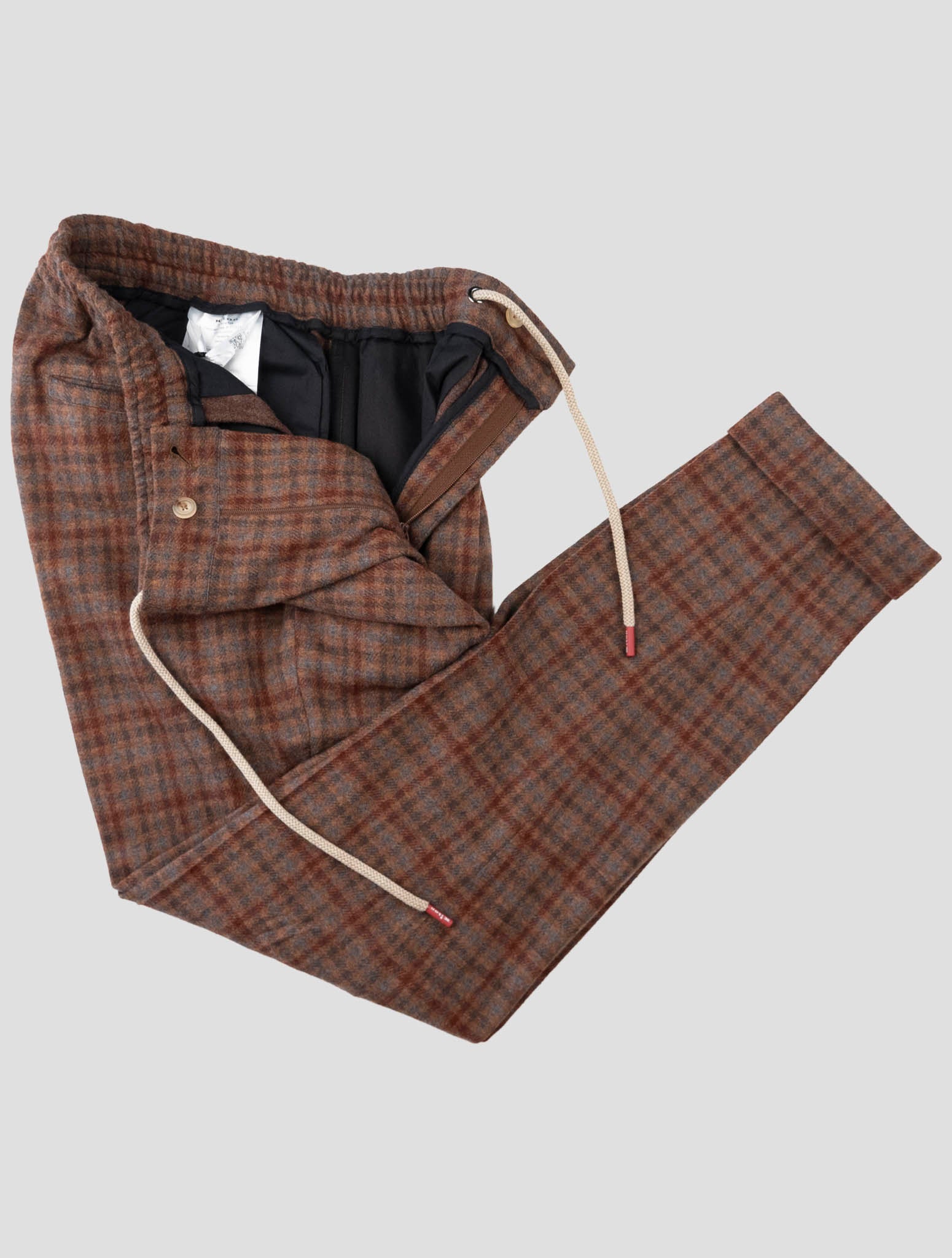 Kiton Brown Virgin Wool Pants