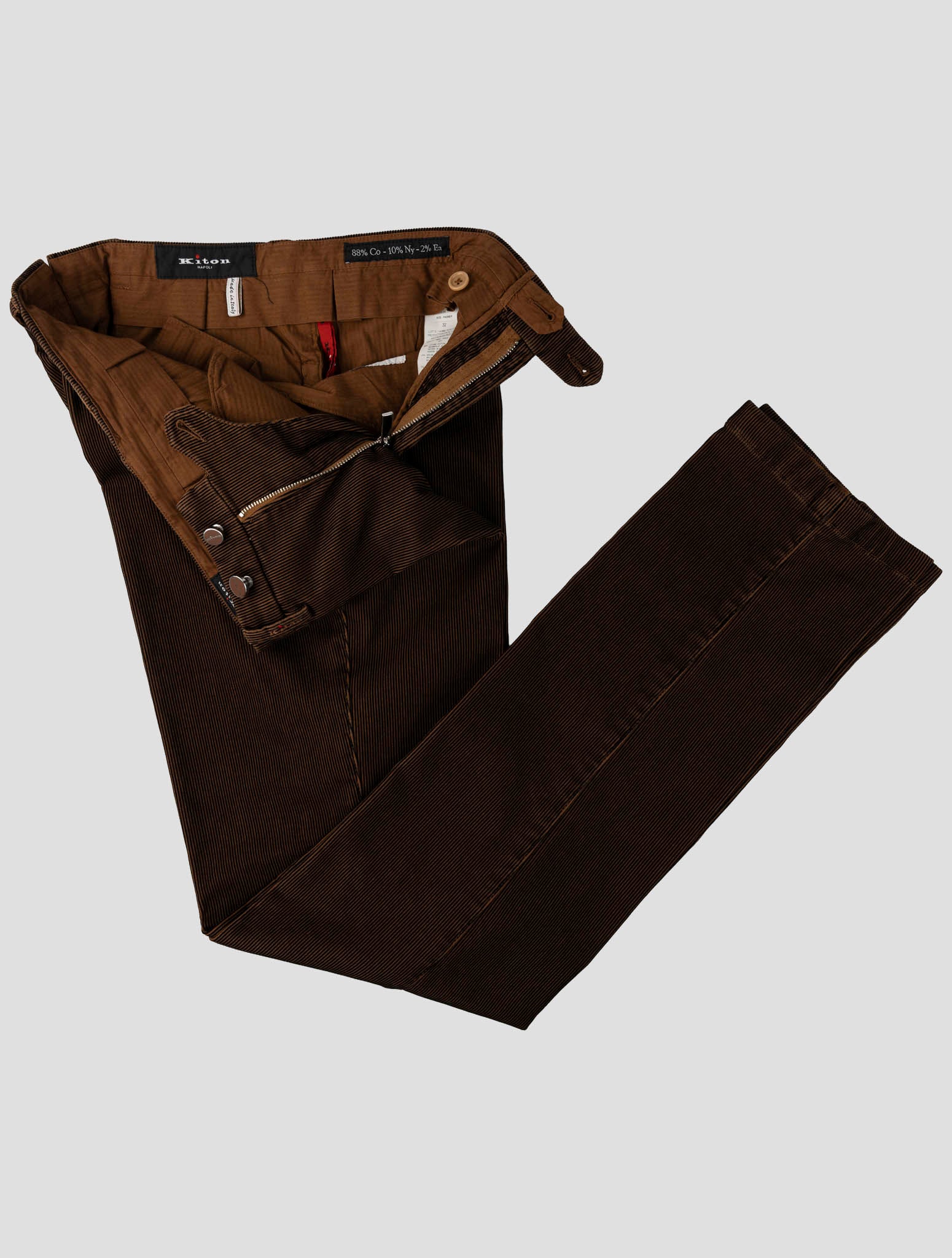 Kiton Dark Brown Cotton Nylon Ea Pants